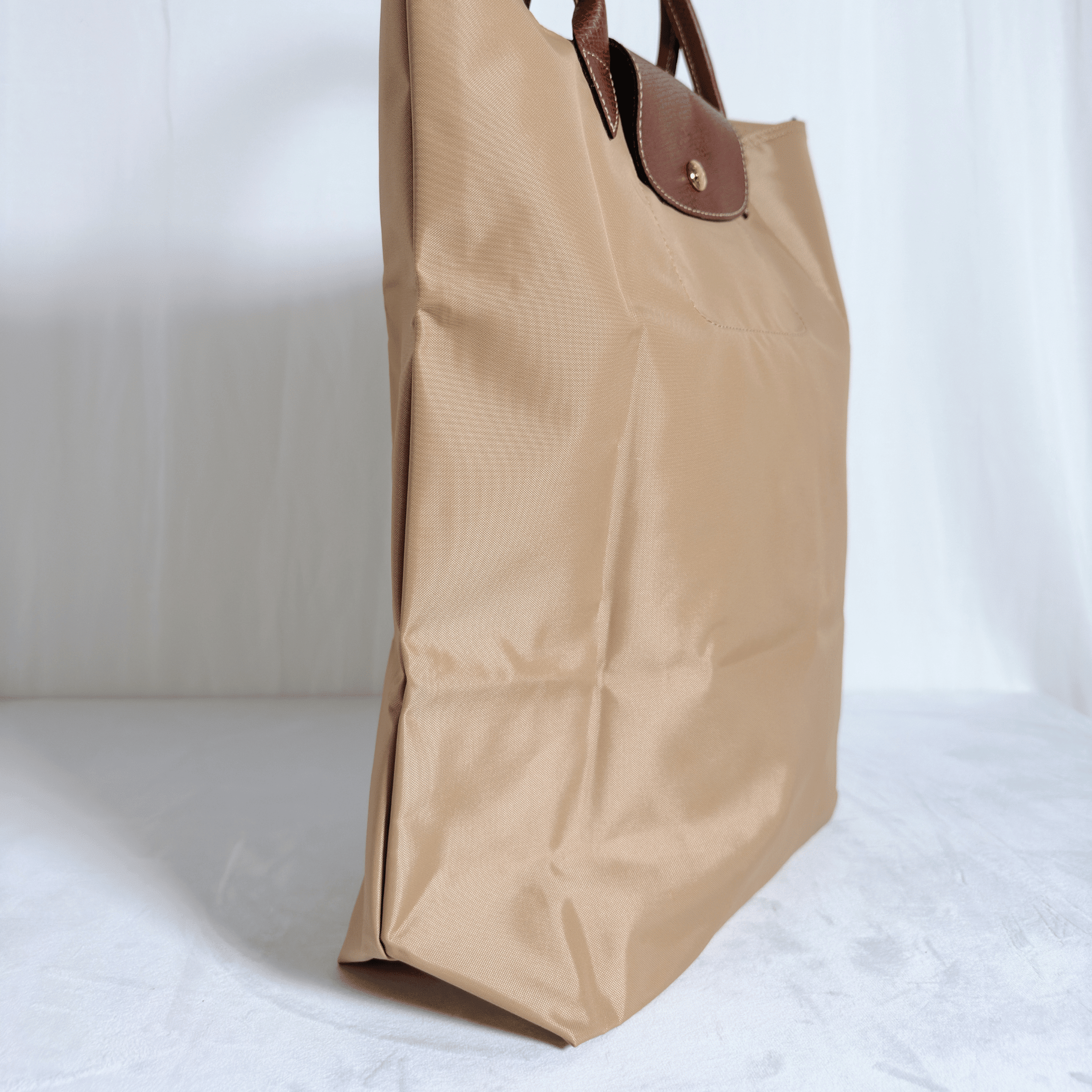 SAC CABAS LONGCHAMP LE PLIAGE ORIGINAL - TOILE BEIGE / FORMAT VERTICAL - La Belle Boutique