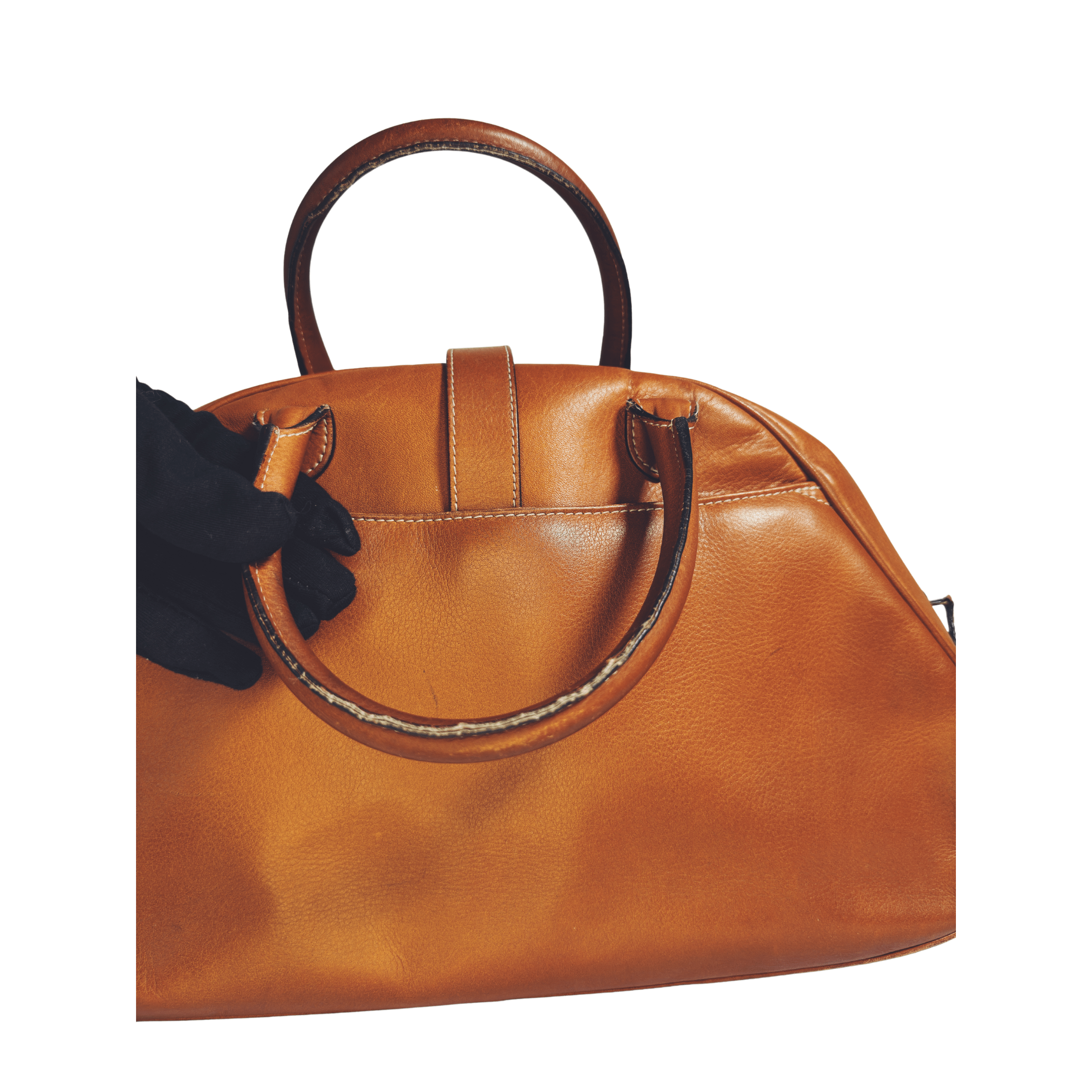 Sac à main Dior Double Saddle Bowling – Cuir cognac - La Belle Boutique