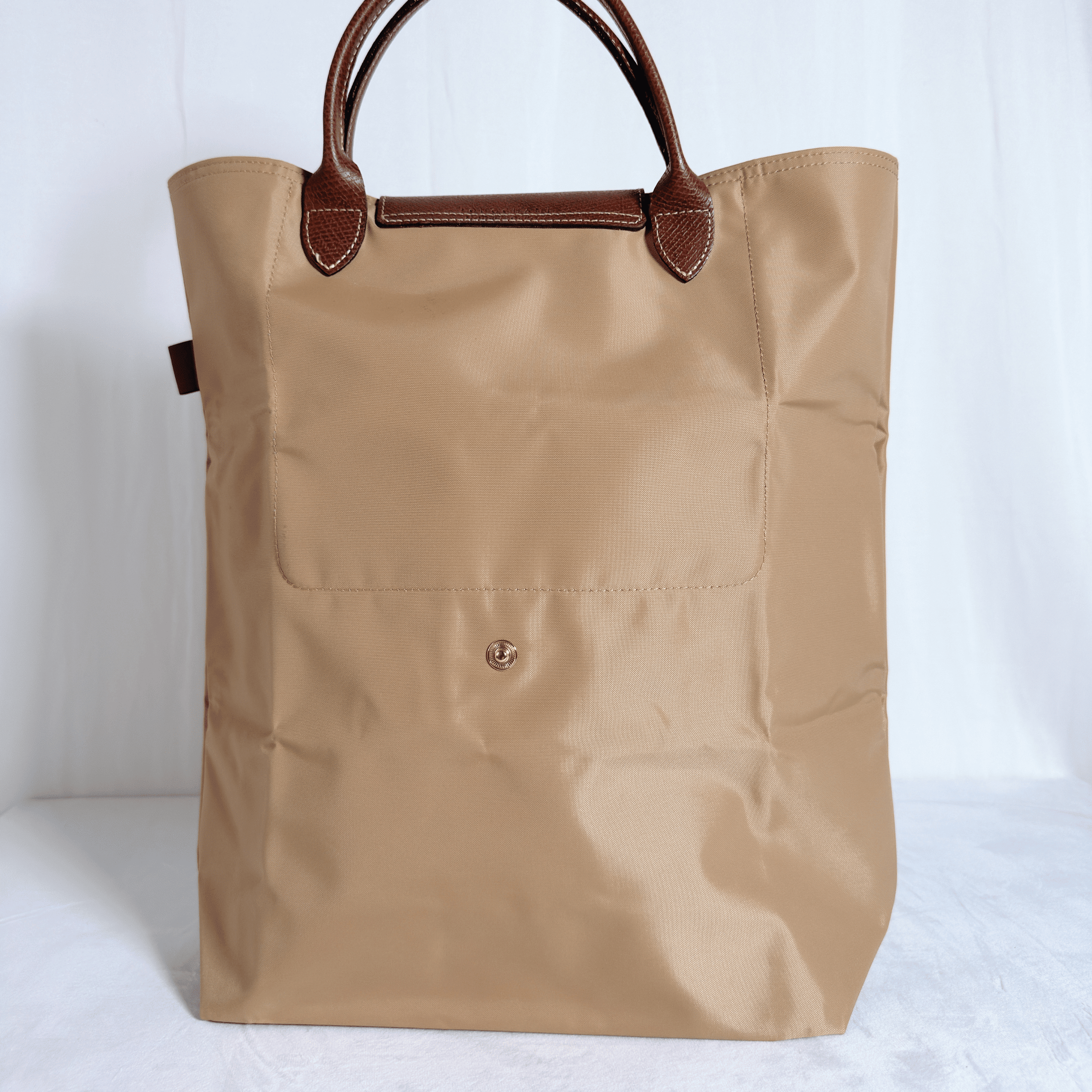 SAC CABAS LONGCHAMP LE PLIAGE ORIGINAL - TOILE BEIGE / FORMAT VERTICAL - La Belle Boutique