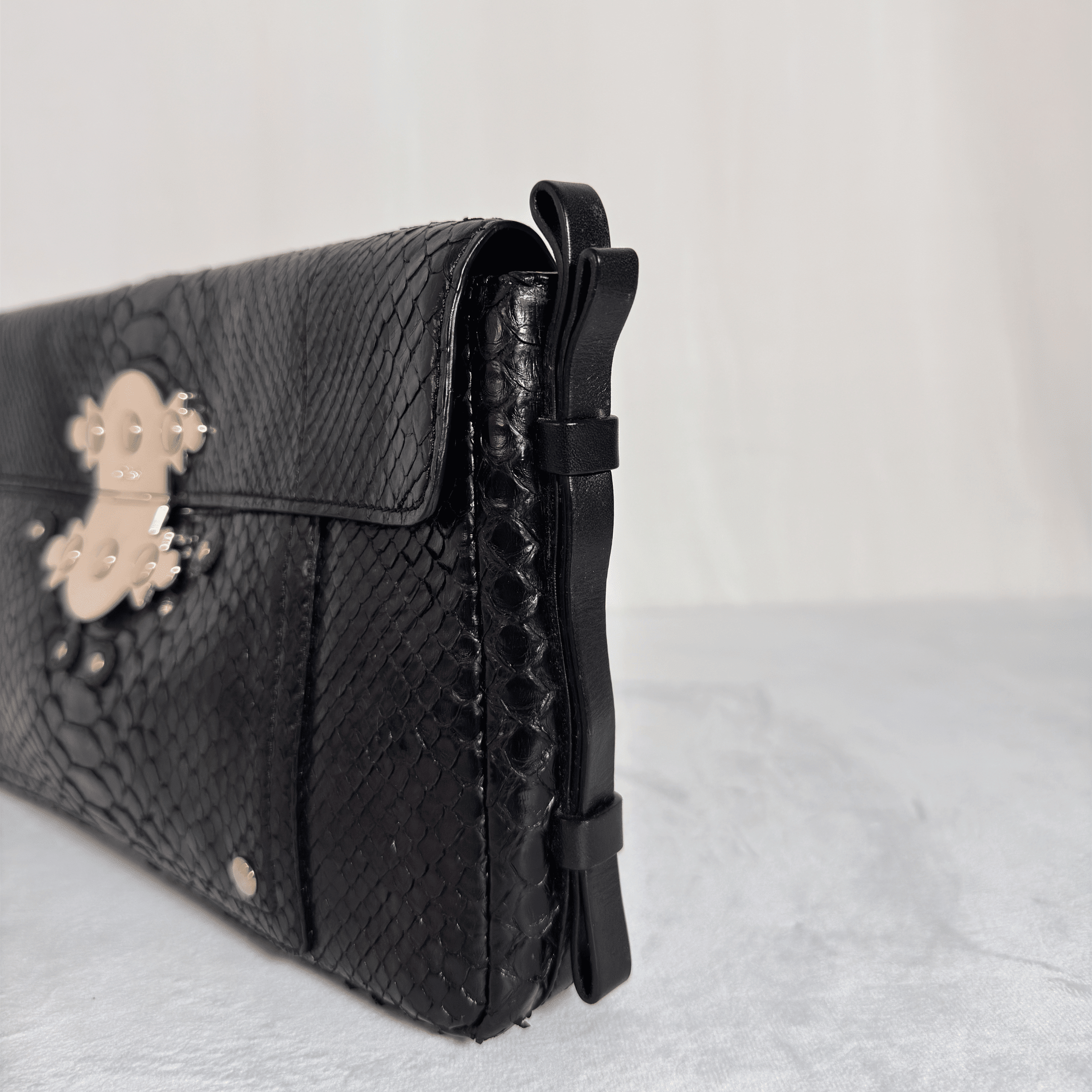 CHLOE - ELSIE POCHETTE - PYTHON EMBOSSE NOIR - La Belle Boutique