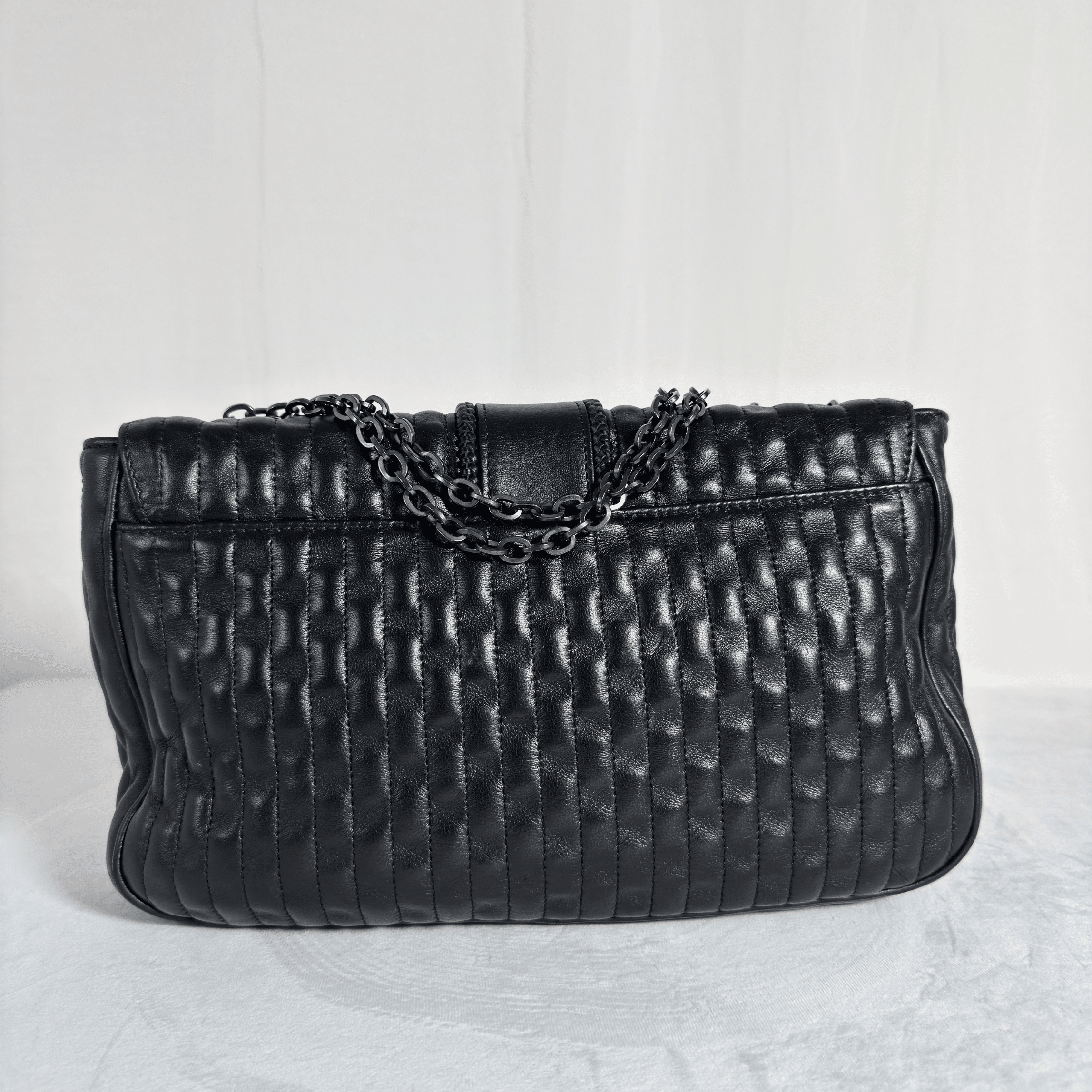 SAC BANDOULIERE LONGCHAMP AMAZONE M - CUIR MATELASSE NOIR - La Belle Boutique