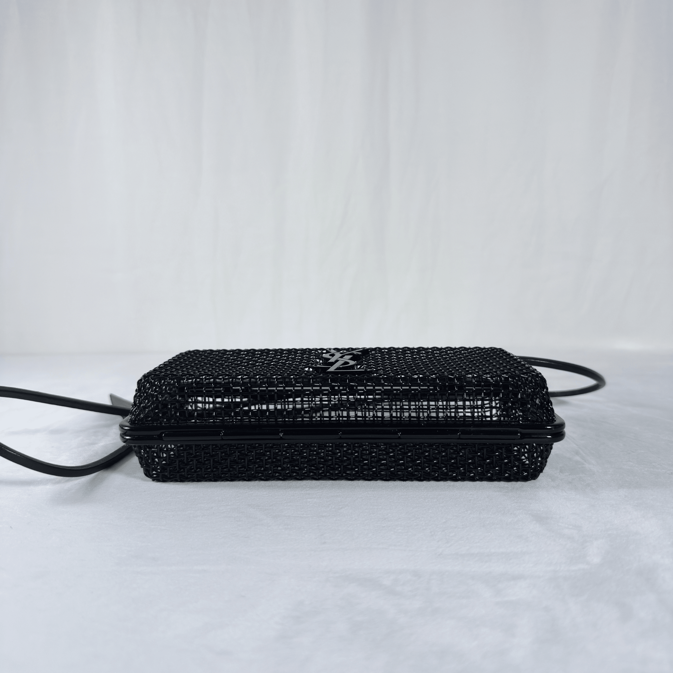 SAC BANDOULIERE SAINT LAURENT EVENING CAGE - METAL NOIR MAT - La Belle Boutique