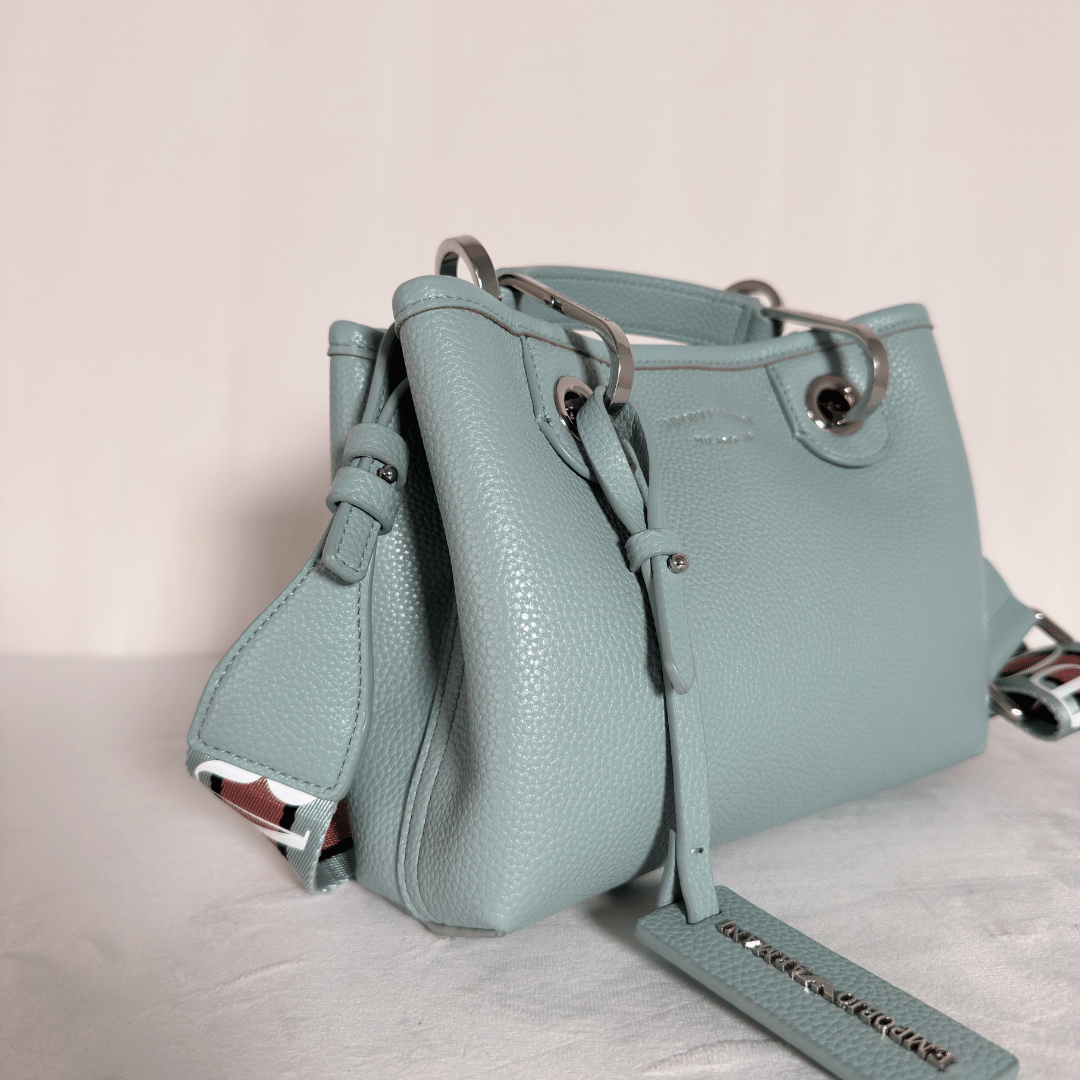 EMPORIO ARMANI - MY EA MINI - CUIR GRAINE BLEU CELADON