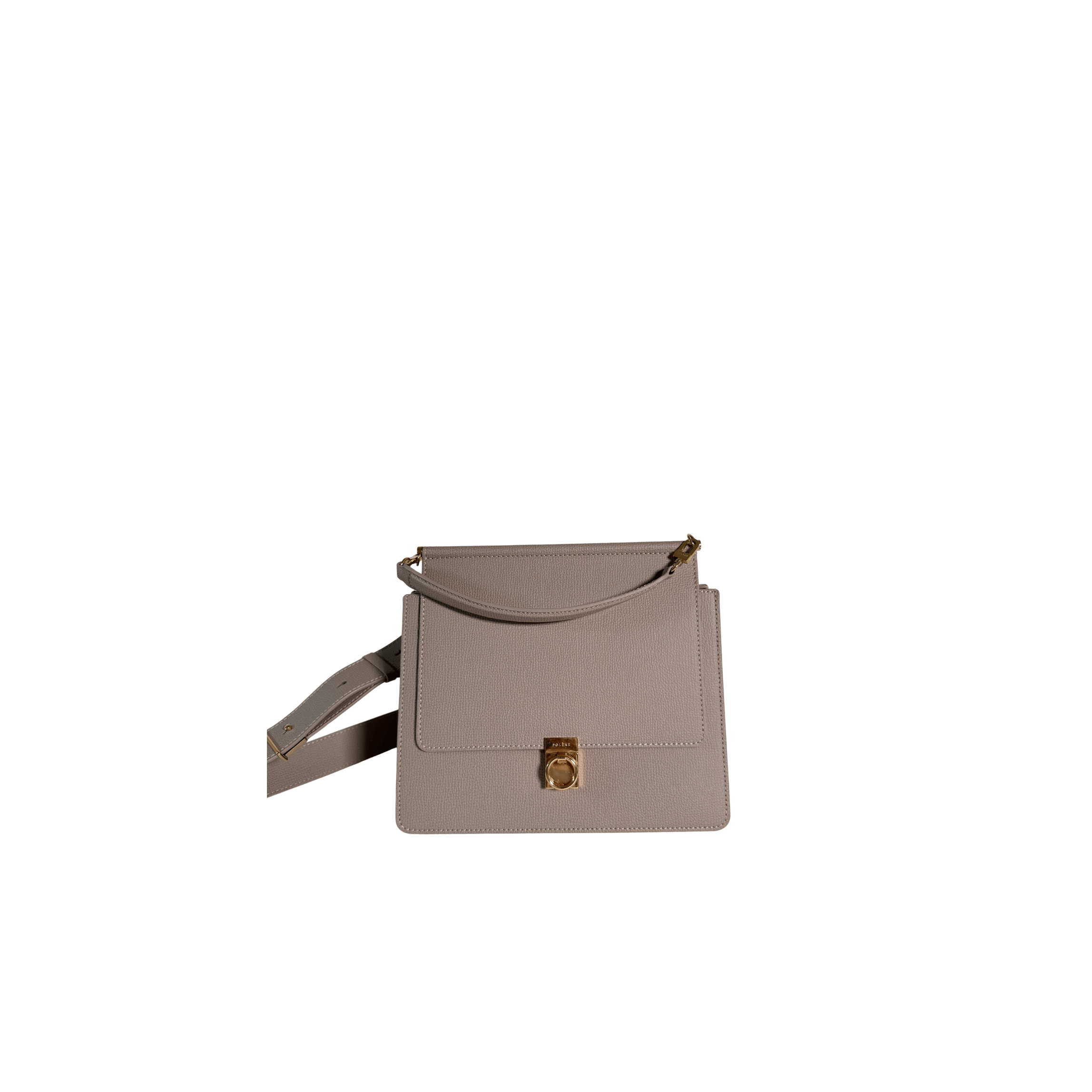 POLENE - SAC NUMERO SEPT - CUIR GRAINE TAUPE