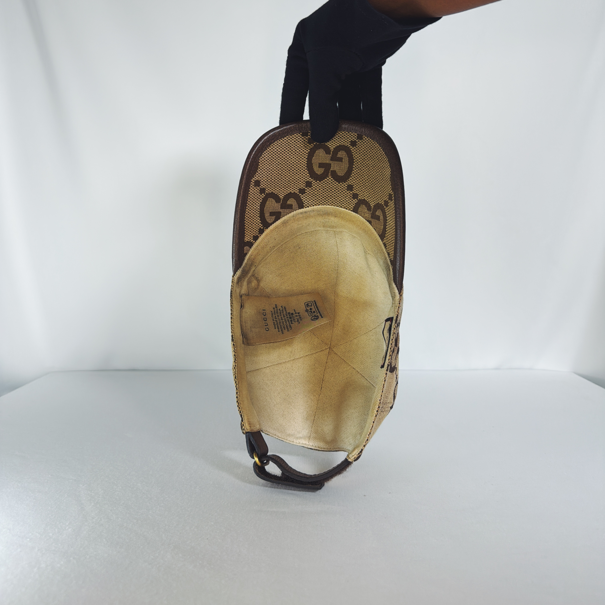 Casquette Gucci Jumbo GG en toile beige/marron