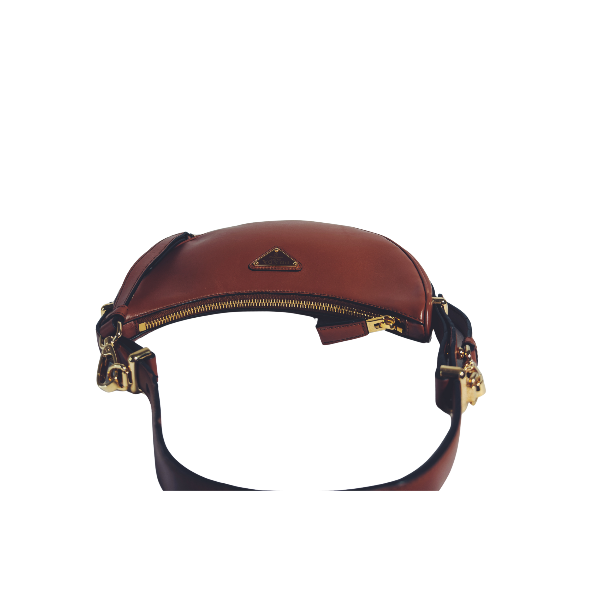Sac Prada Arqué – Cuir cognac
