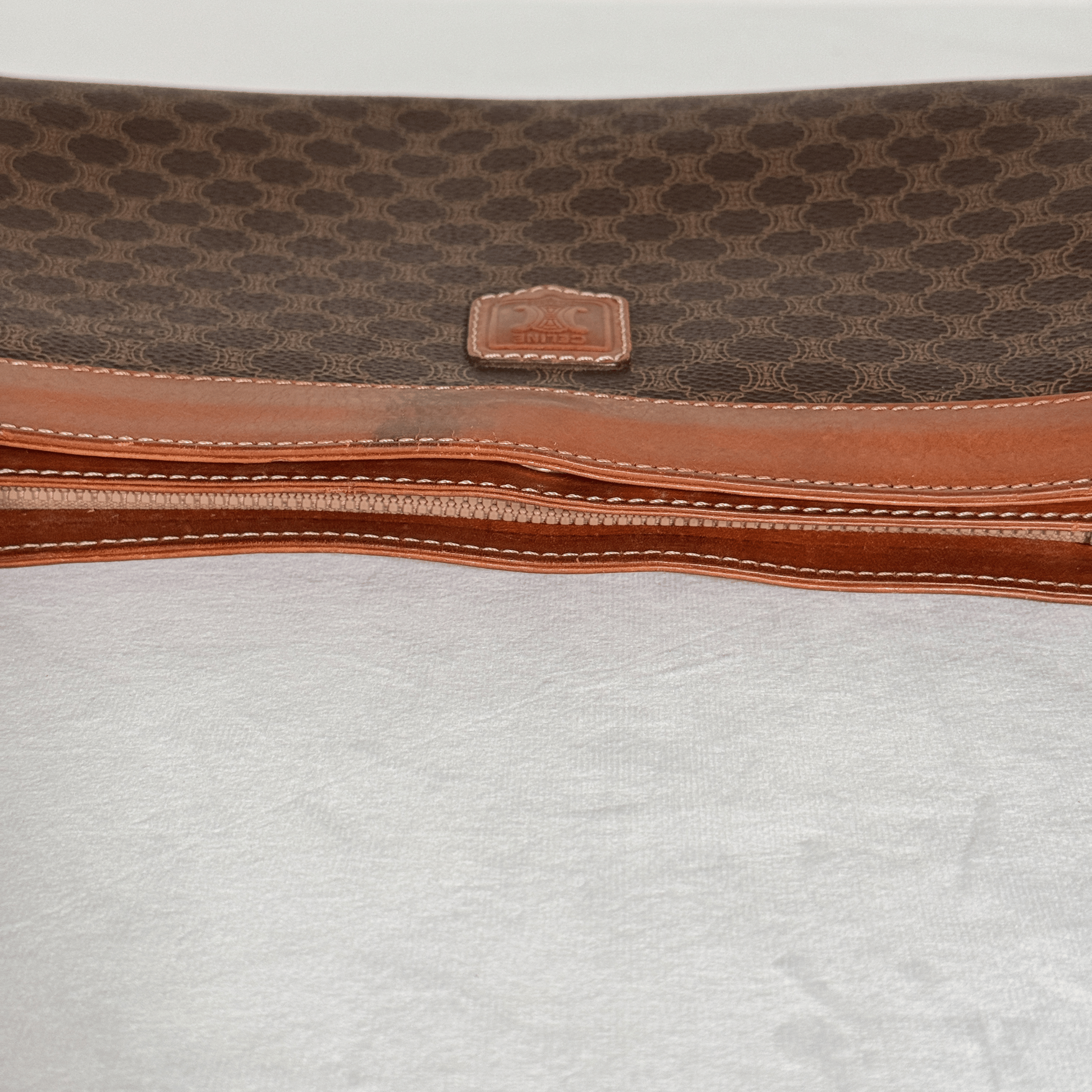 CELINE - POCHETTE VINTAGE MACADAM - TOILE ENDUITE MARRON