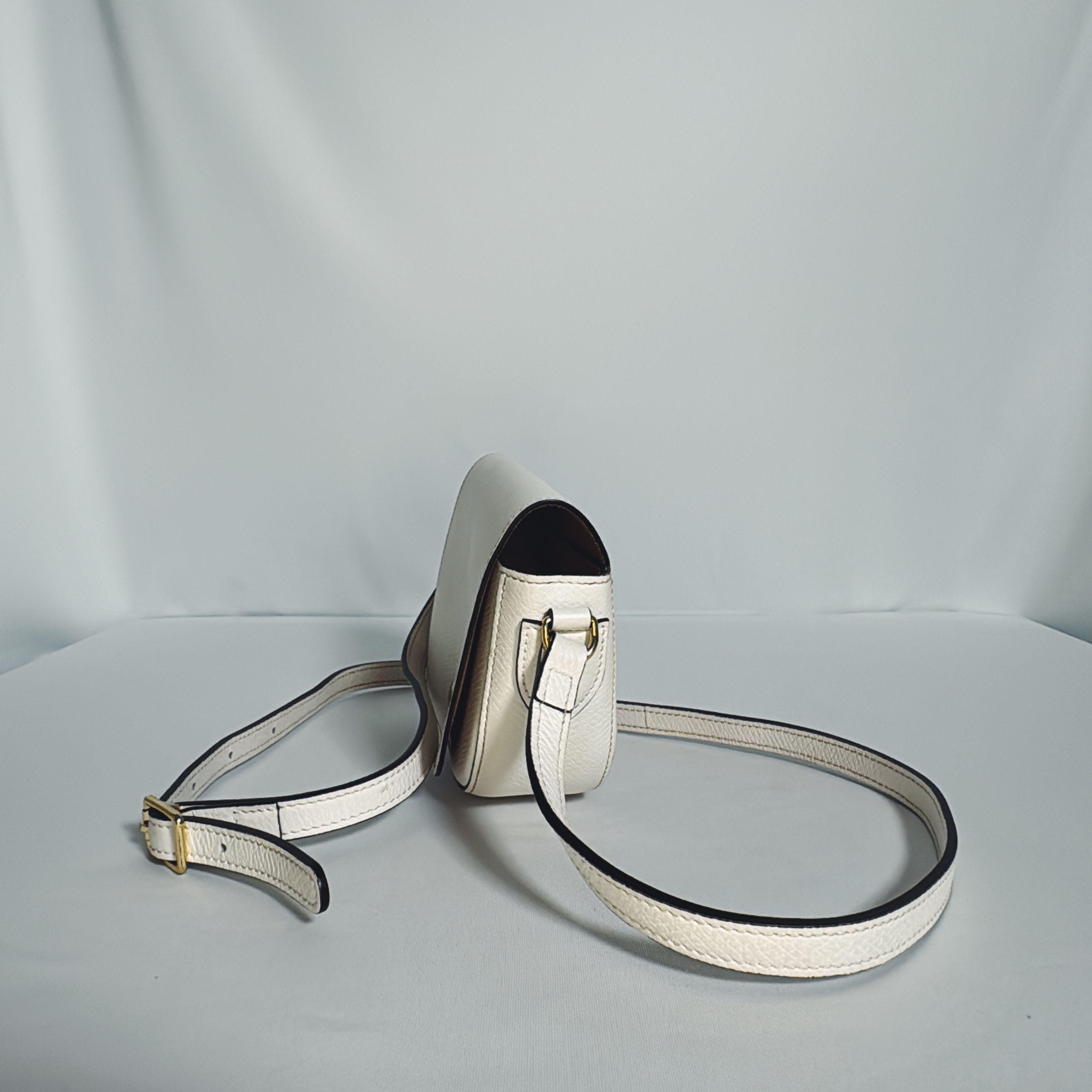 Sac bandoulière Longchamp en cuir grainé ivoire