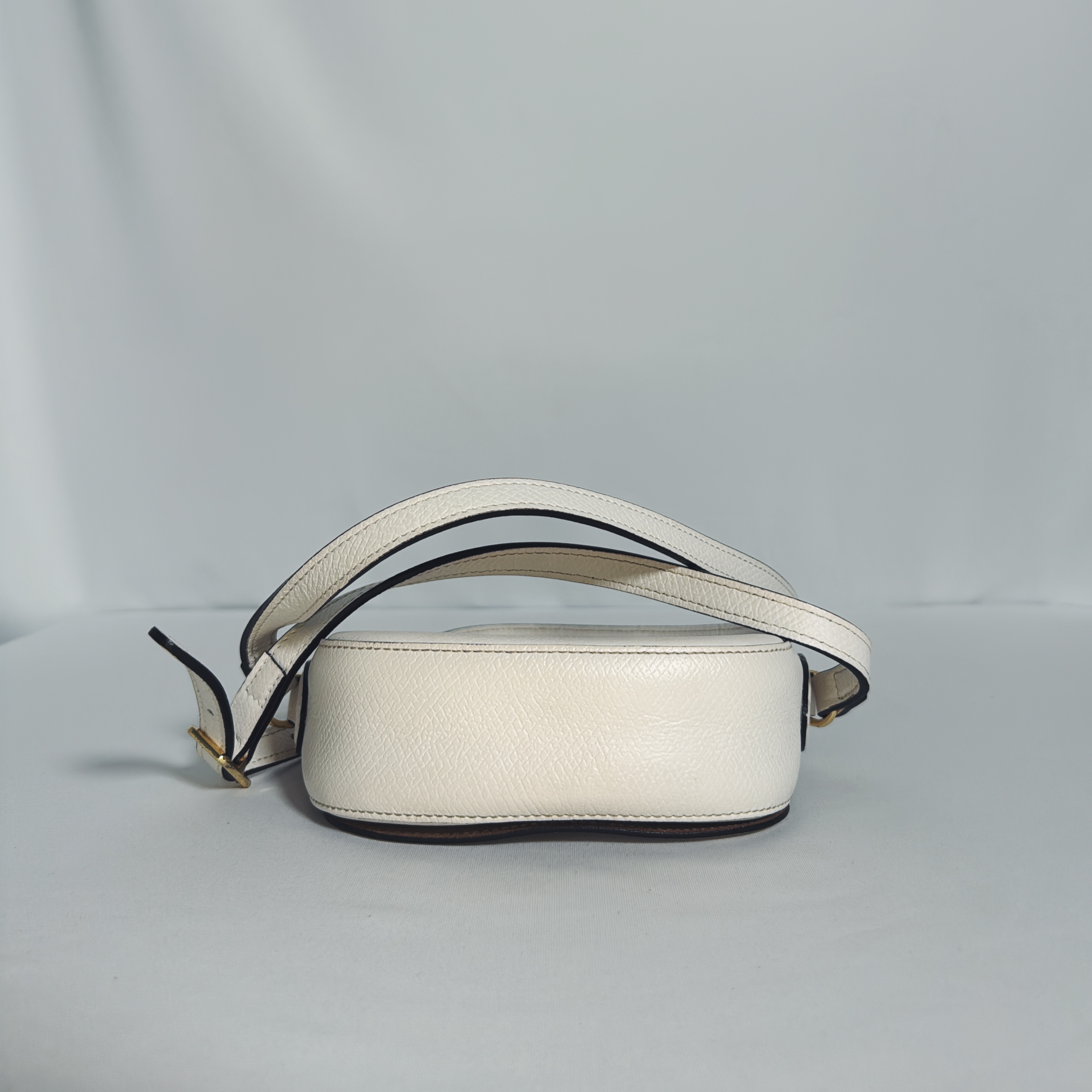 Sac bandoulière Longchamp en cuir grainé ivoire