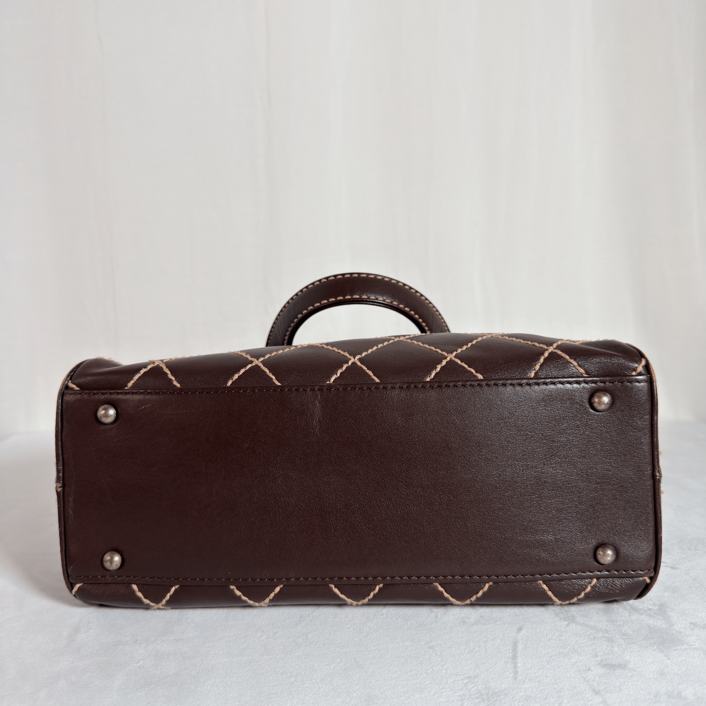 CHANEL - WILD STITCH HANDBAG - CUIR MARRON VINTAGE