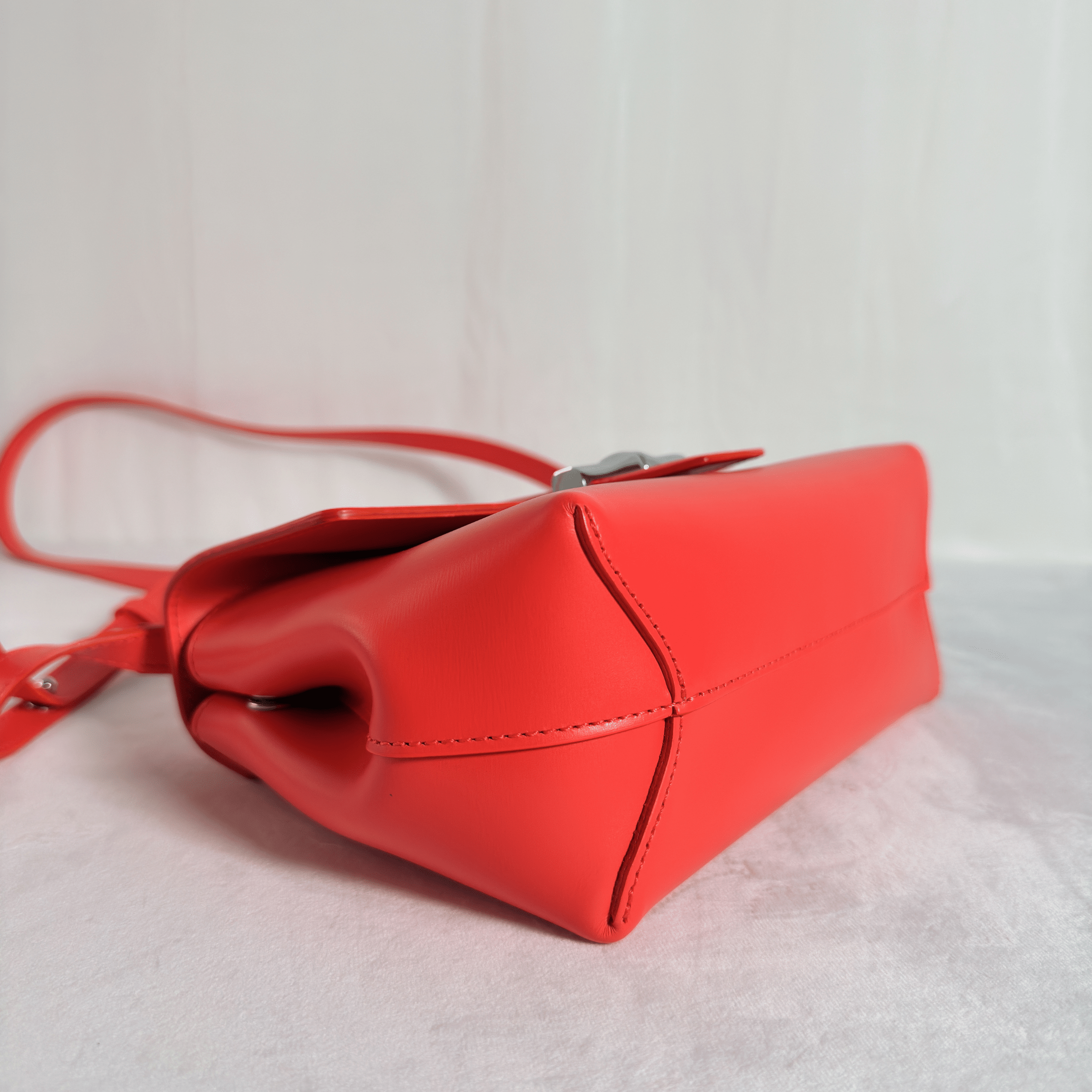 SAC LONGCHAMP LE ROSEAU BOX - CUIR LISSE COQUELICOT - La Belle Boutique