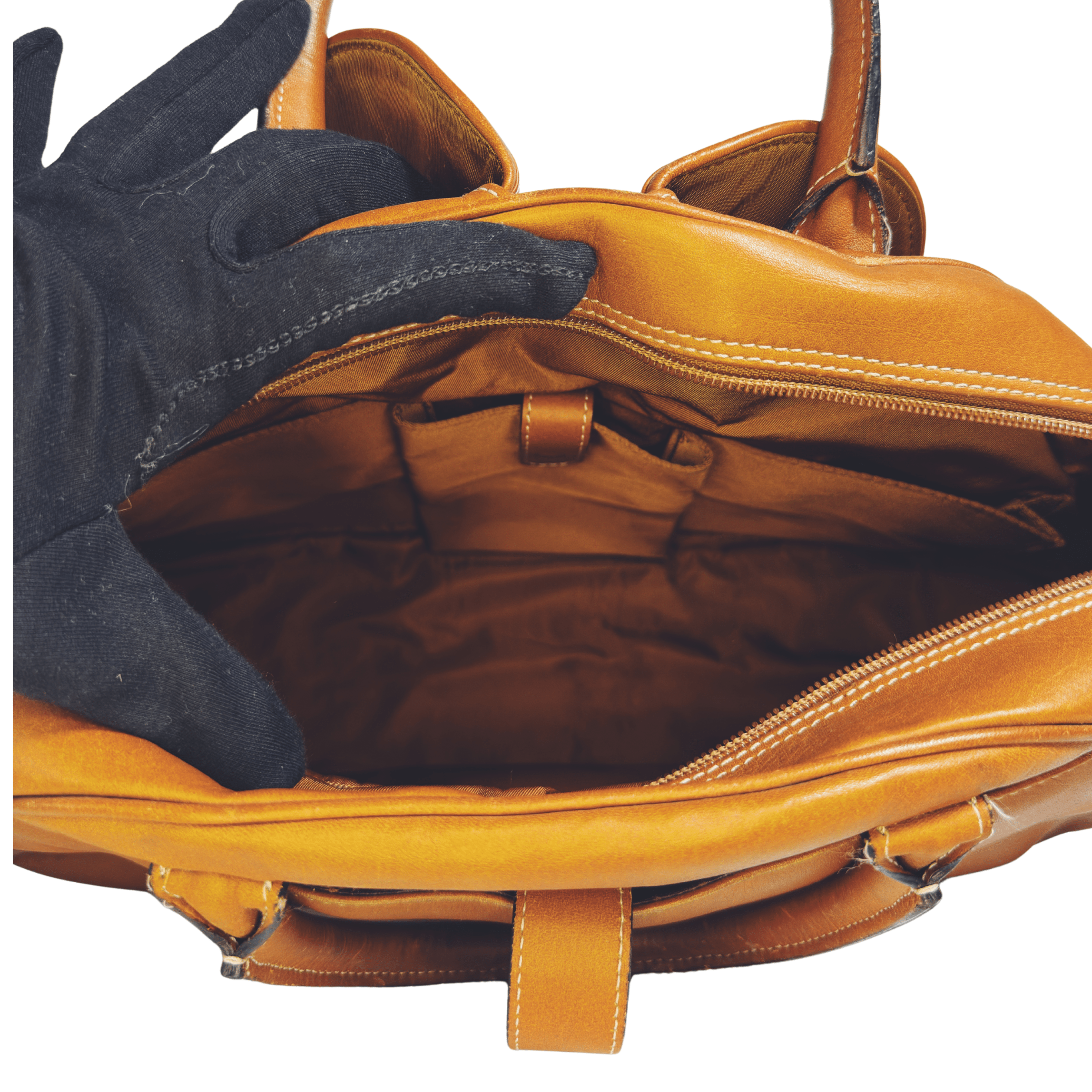 Sac à main Dior Double Saddle Bowling – Cuir cognac - La Belle Boutique