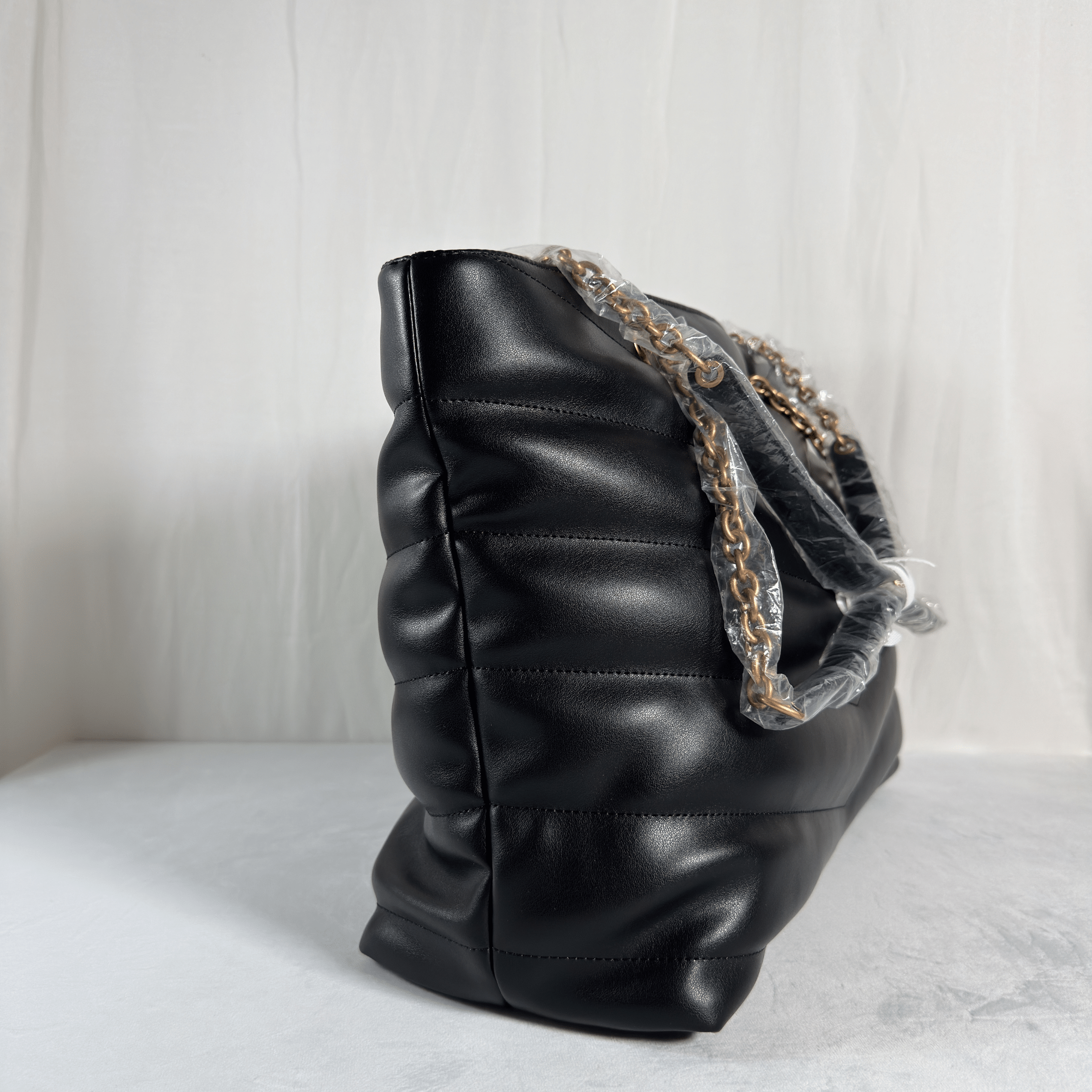 SAC CABAS KARL LAGARFELD - MATELASSE CHEVRON NOIR CUIR PU - La Belle Boutique