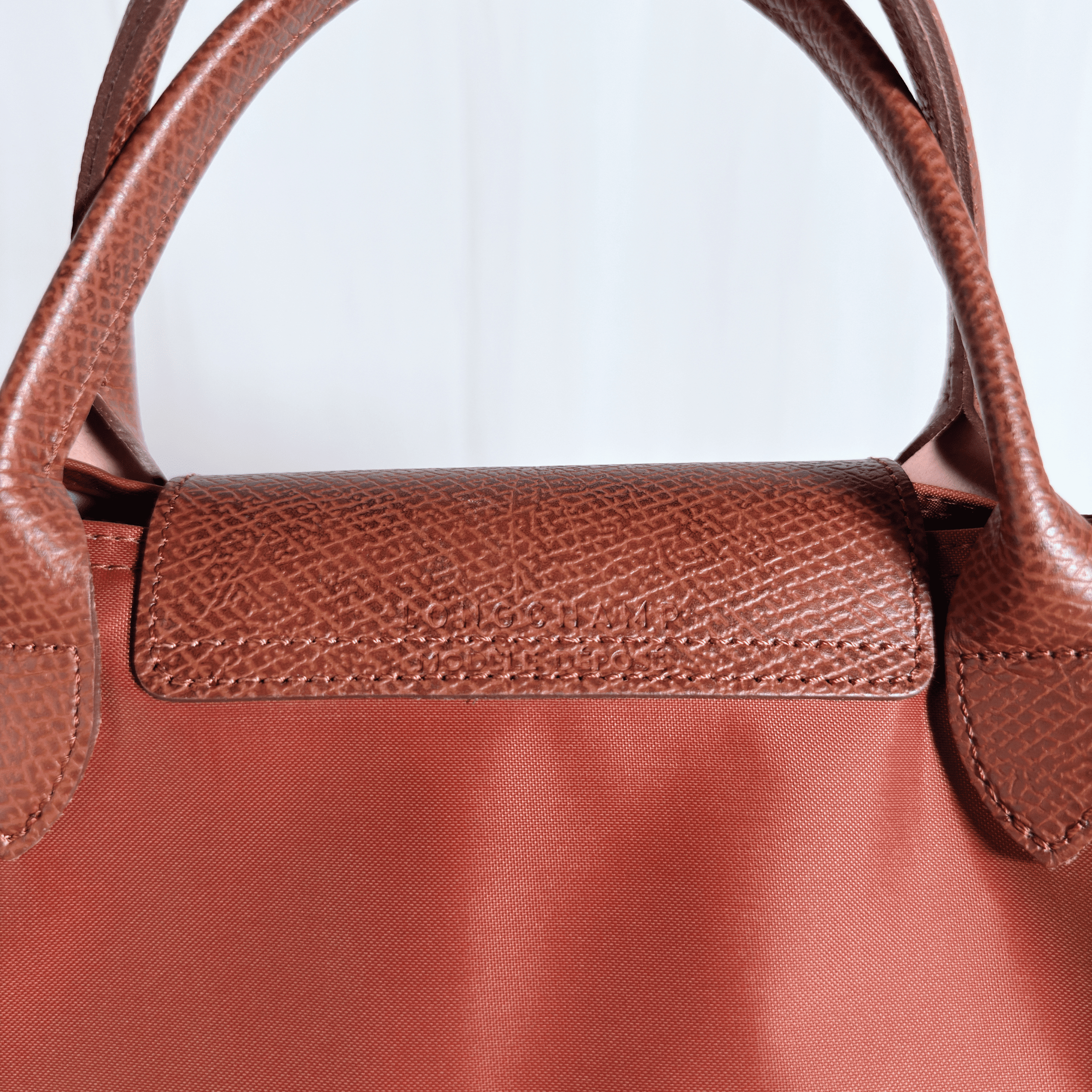 SAC CABAS LONGCHAMP LE PLIAGE ORIGINAL - TOILE TERRACOTTA / FORMAT VERTICAL - La Belle Boutique