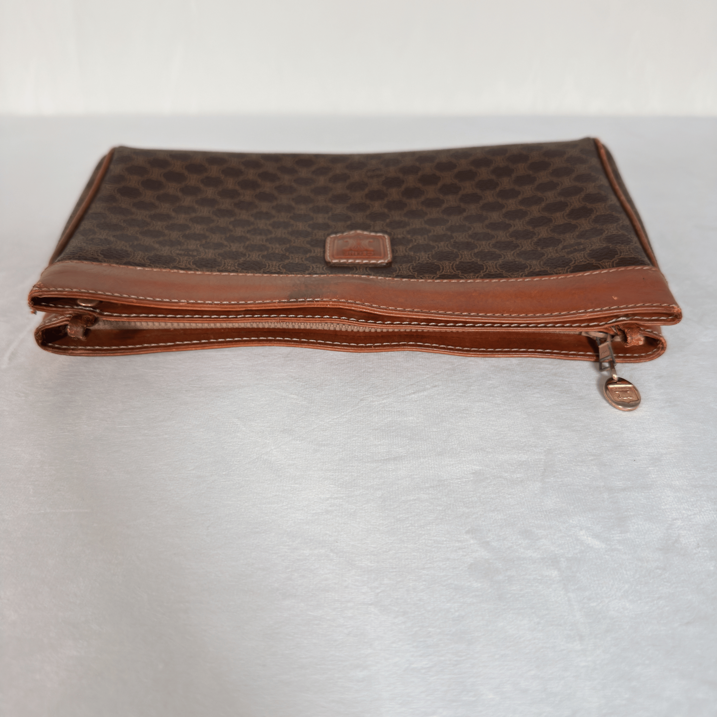 CELINE - POCHETTE VINTAGE MACADAM - TOILE ENDUITE MARRON