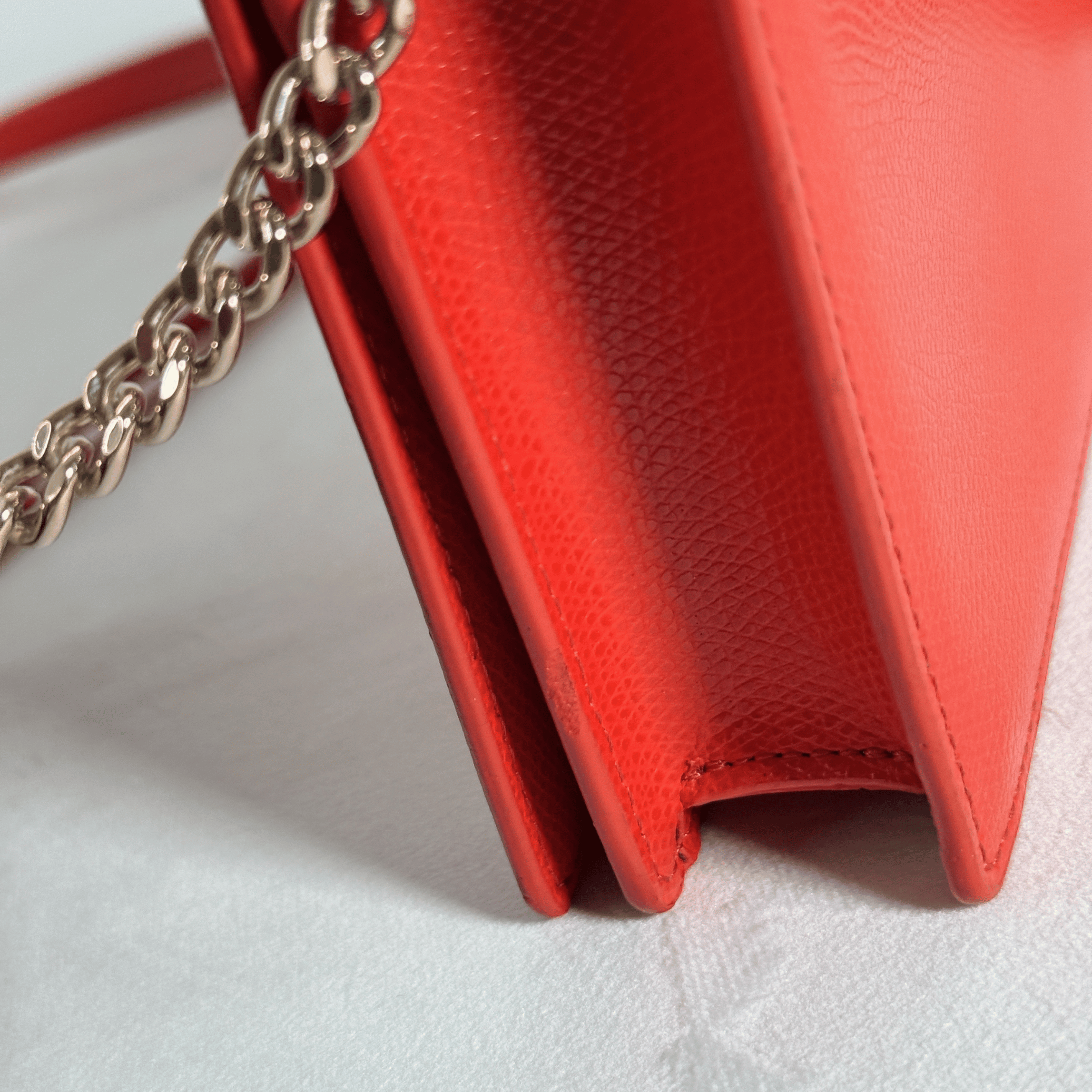 FURLA - MINI BAG - CUIR GRAINE ROUGE