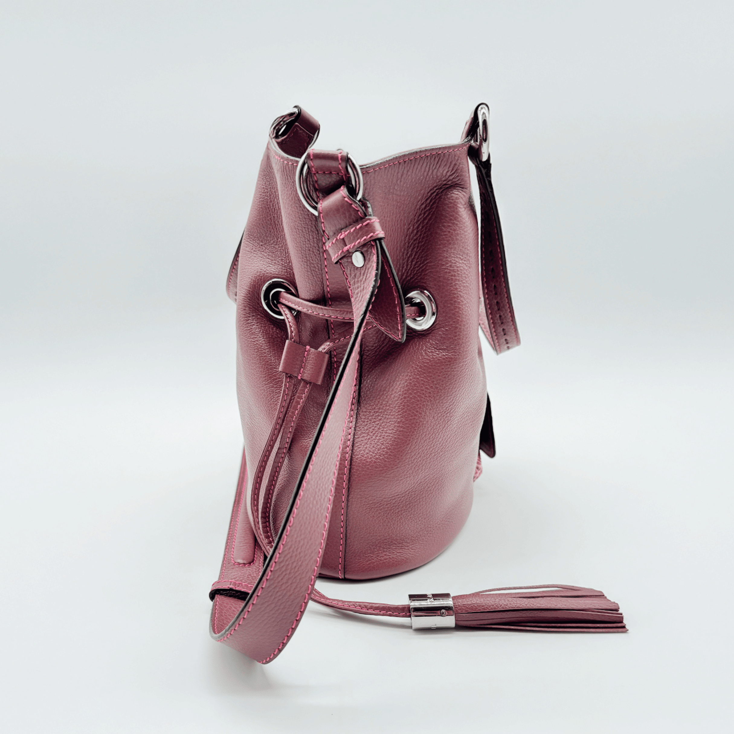 SAC SEAU LANCEL PREMIER FLIRT TAILLE M EN CUIR GRAINÉ ROSE - La Belle Boutique
