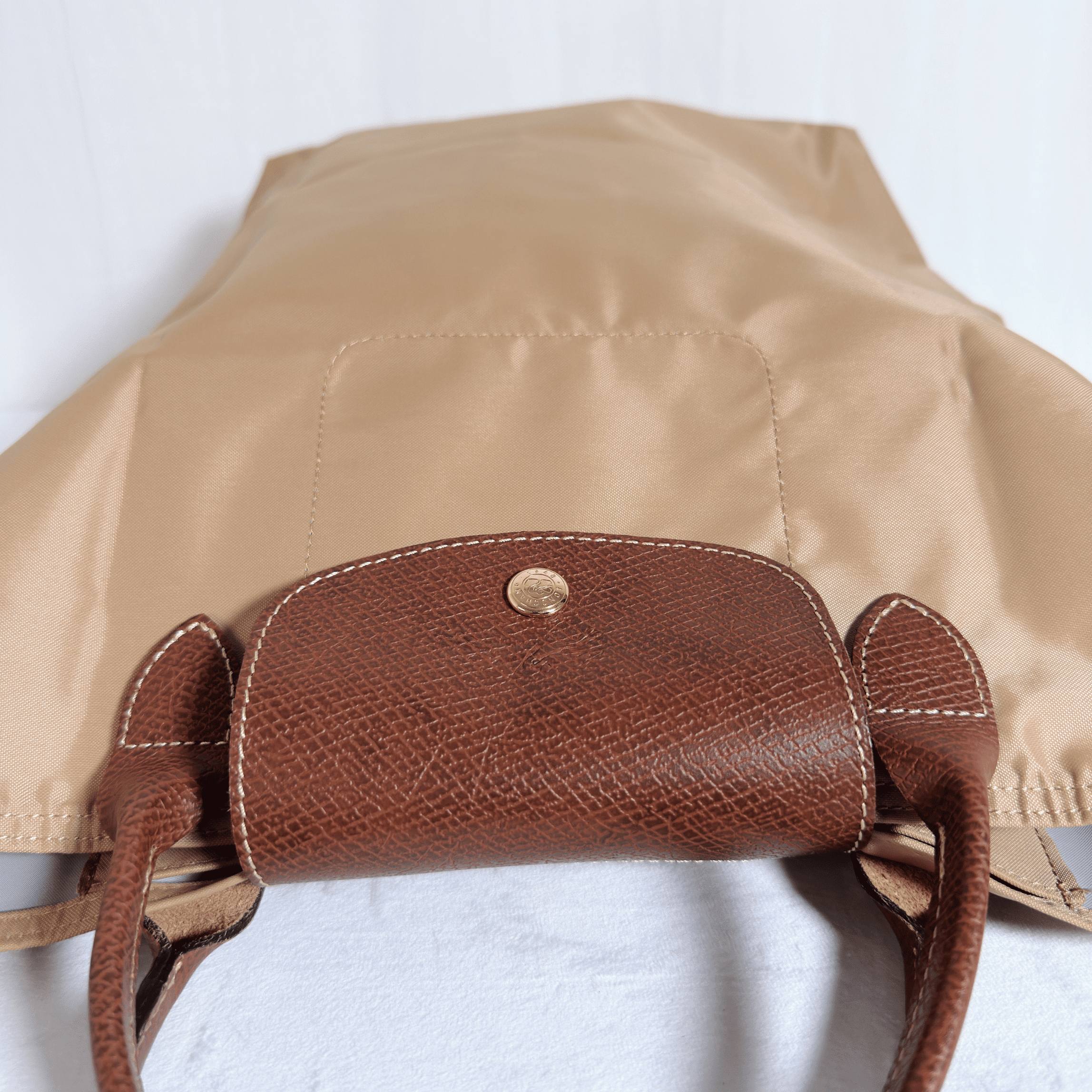 SAC CABAS LONGCHAMP LE PLIAGE ORIGINAL - TOILE BEIGE / FORMAT VERTICAL - La Belle Boutique