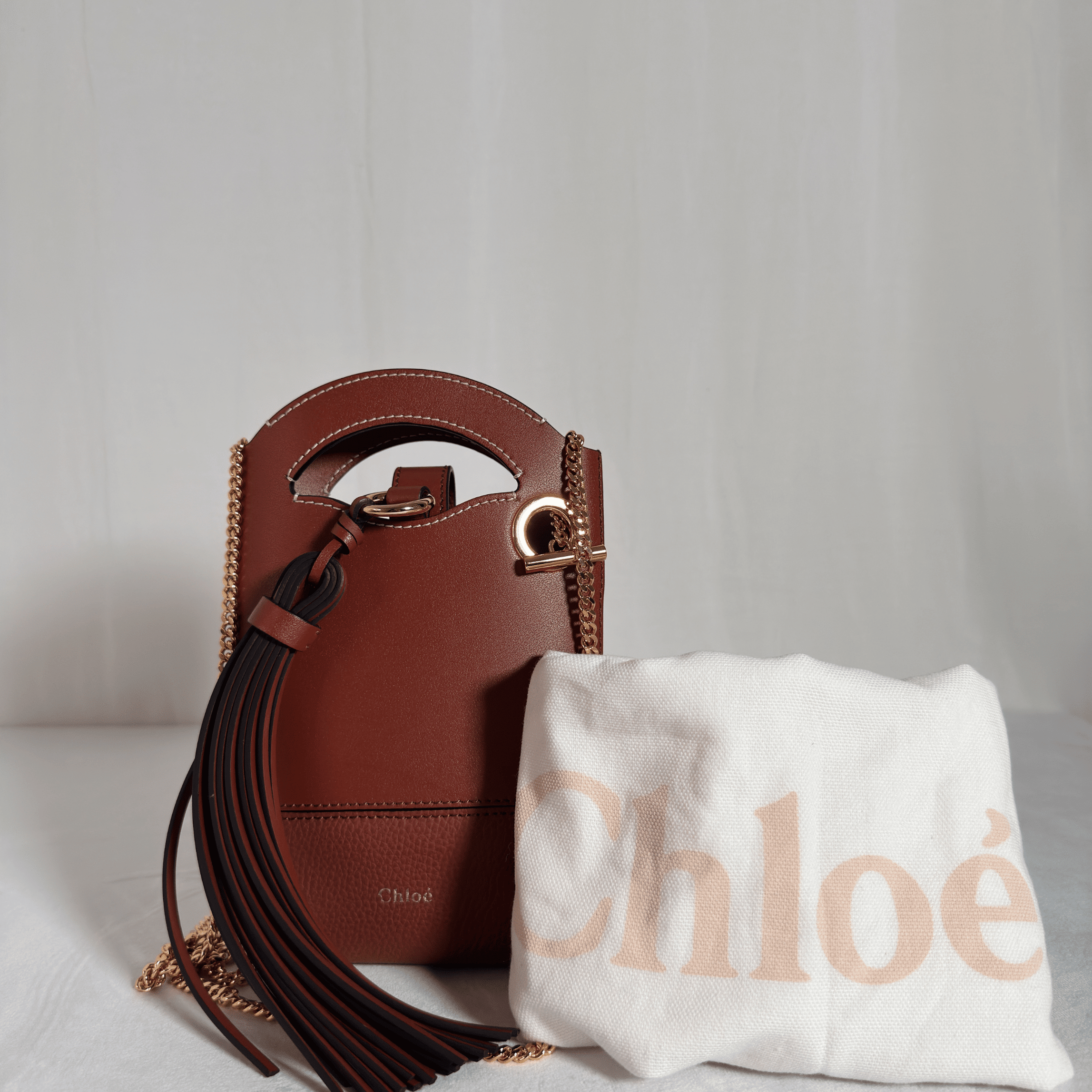 CHLOE - ICONS BUCKET BAG MINI - CUIR MARRON - La Belle Boutique