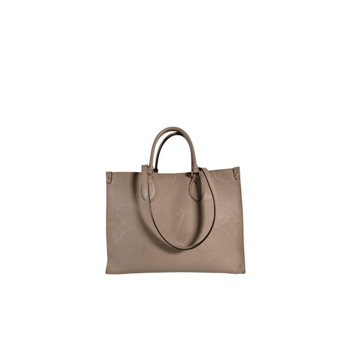 CABAS LOUIS VUITTON ONTHEGO MM - CUIR MONOGRAM EMPREINTE TOURTERELLE