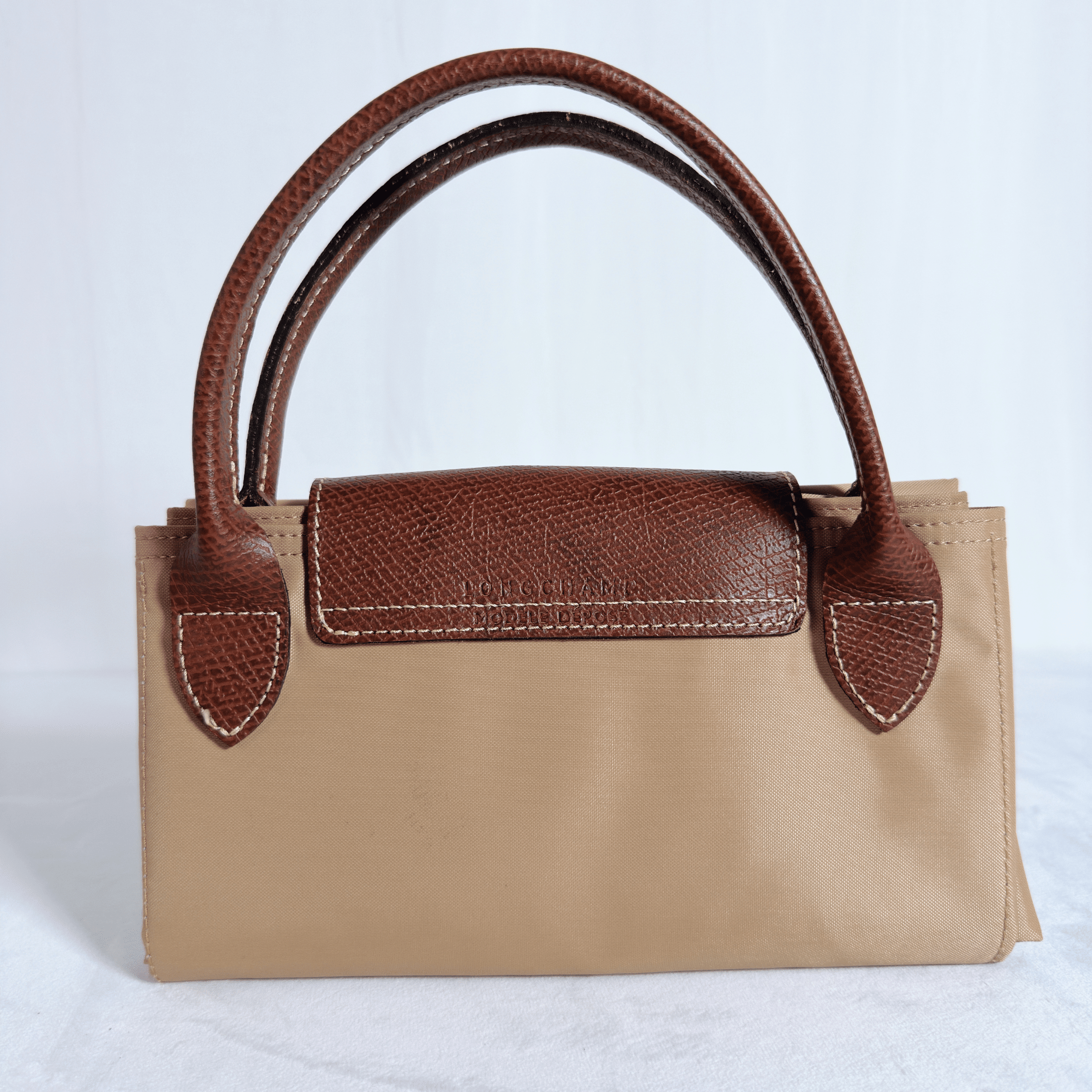 SAC CABAS LONGCHAMP LE PLIAGE ORIGINAL - TOILE BEIGE / FORMAT VERTICAL - La Belle Boutique
