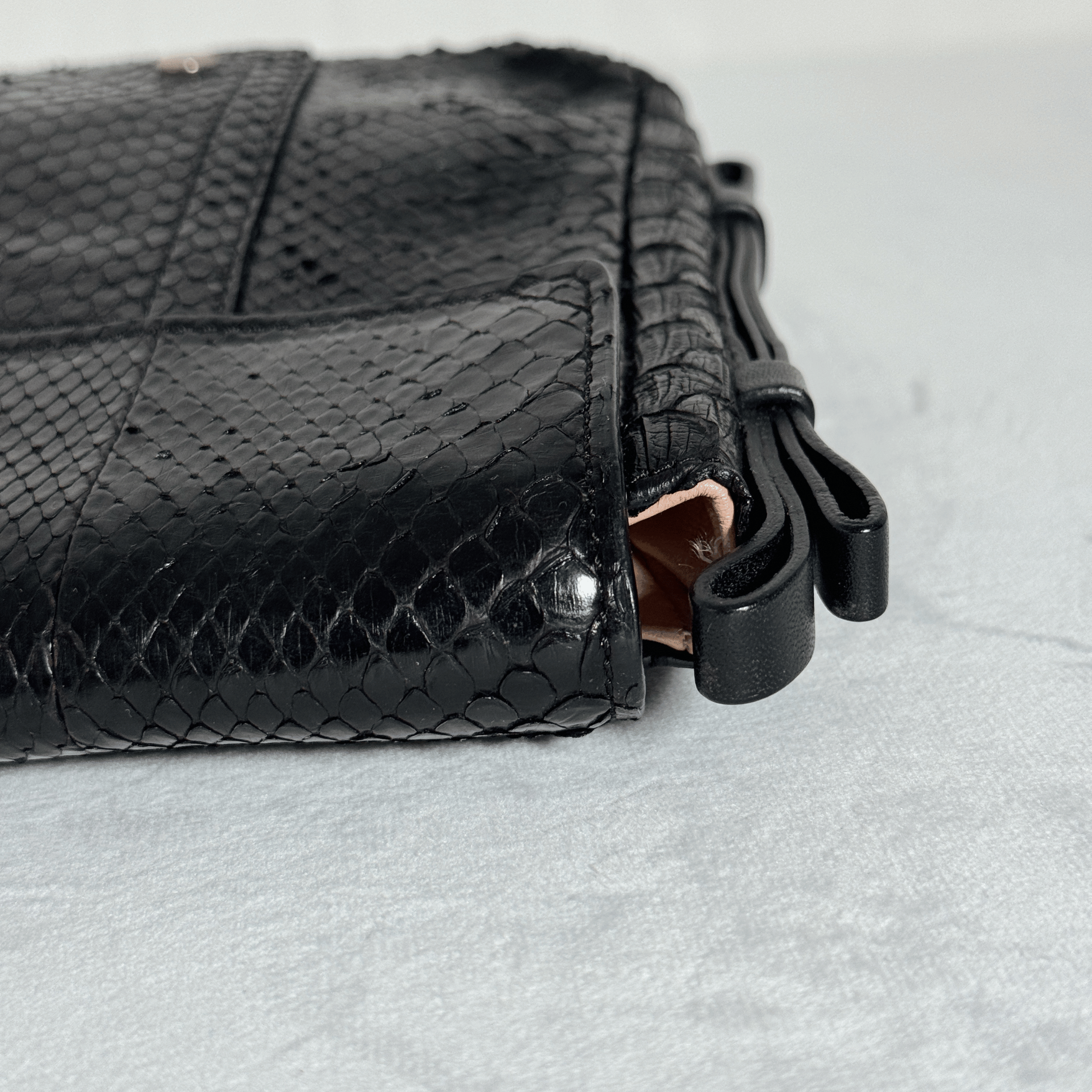 CHLOE - ELSIE POCHETTE - PYTHON EMBOSSE NOIR
