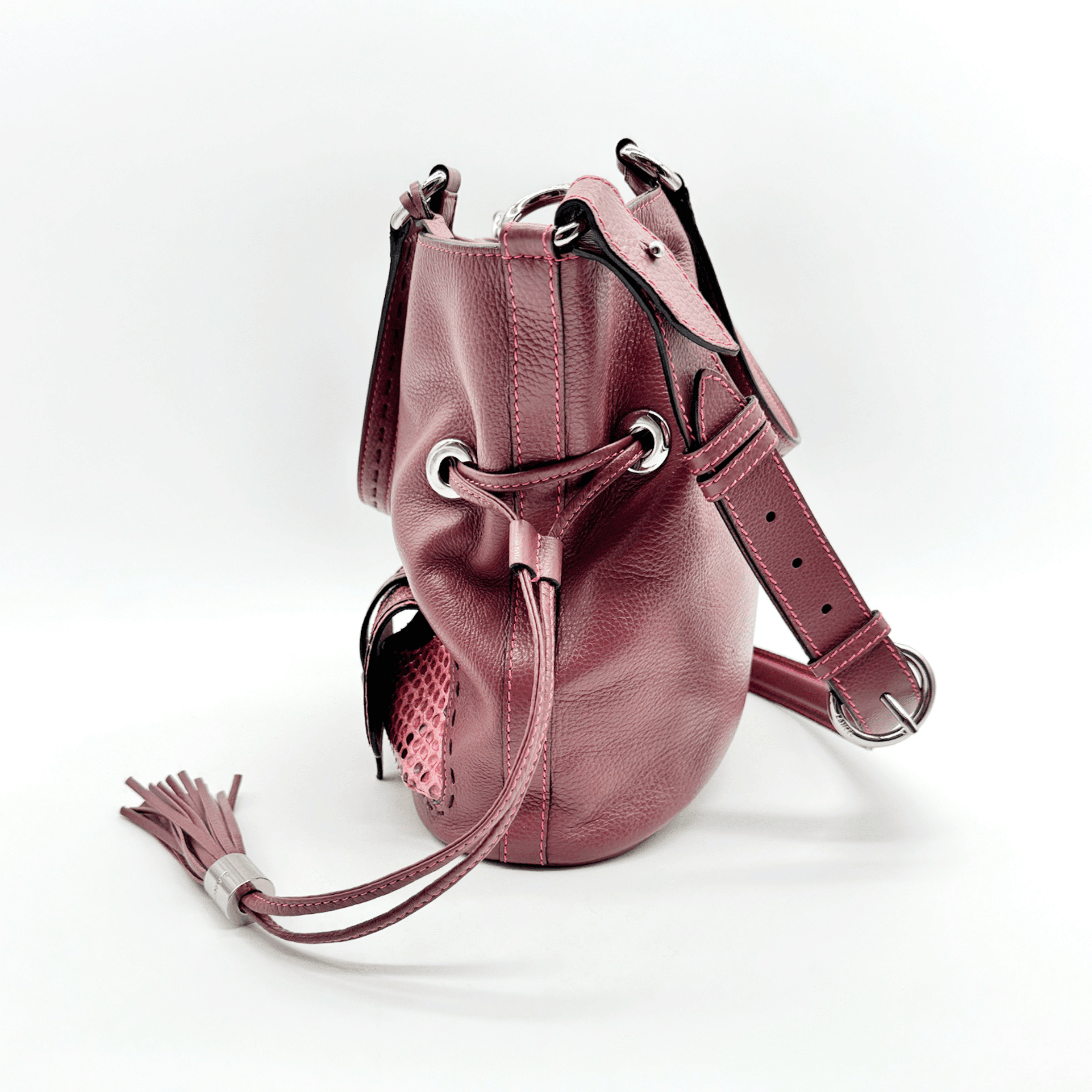 SAC SEAU LANCEL PREMIER FLIRT TAILLE M EN CUIR GRAINÉ ROSE - La Belle Boutique
