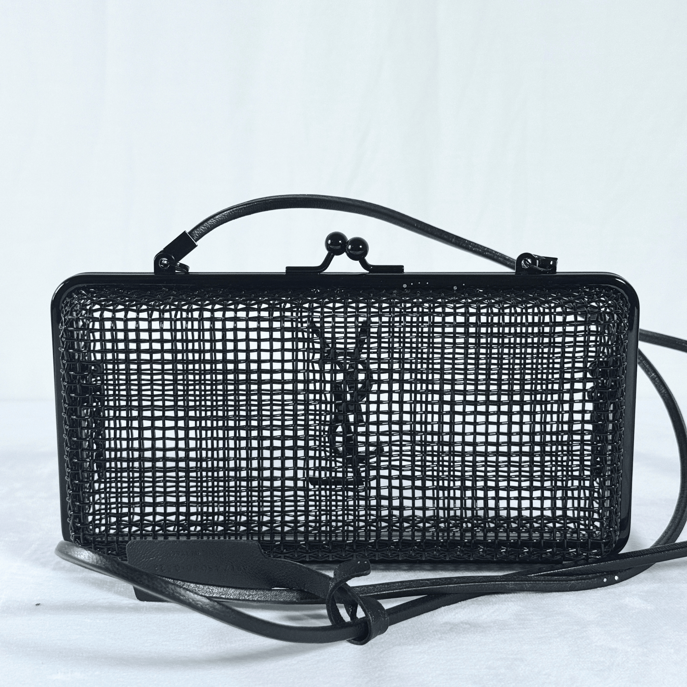 SAC BANDOULIERE SAINT LAURENT EVENING CAGE - METAL NOIR MAT - La Belle Boutique