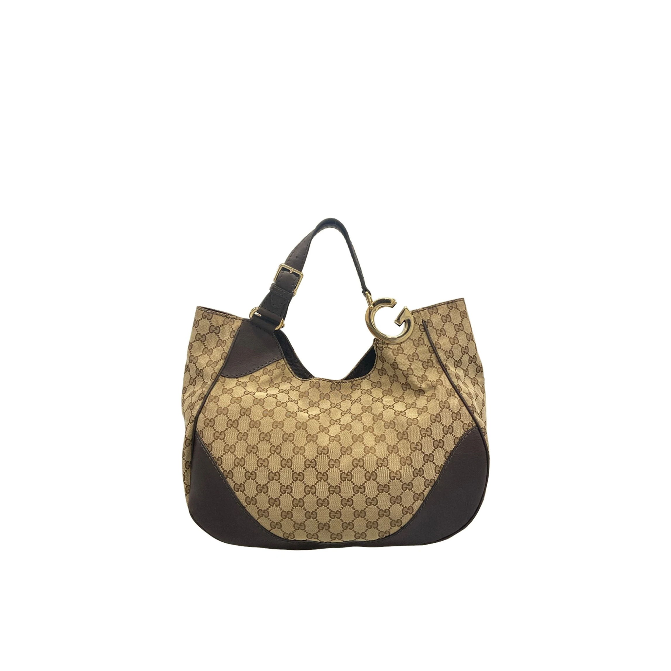 SAC GUCCI CHARLOTTE HOBO - JACQUARD GG BEIGE MARRON