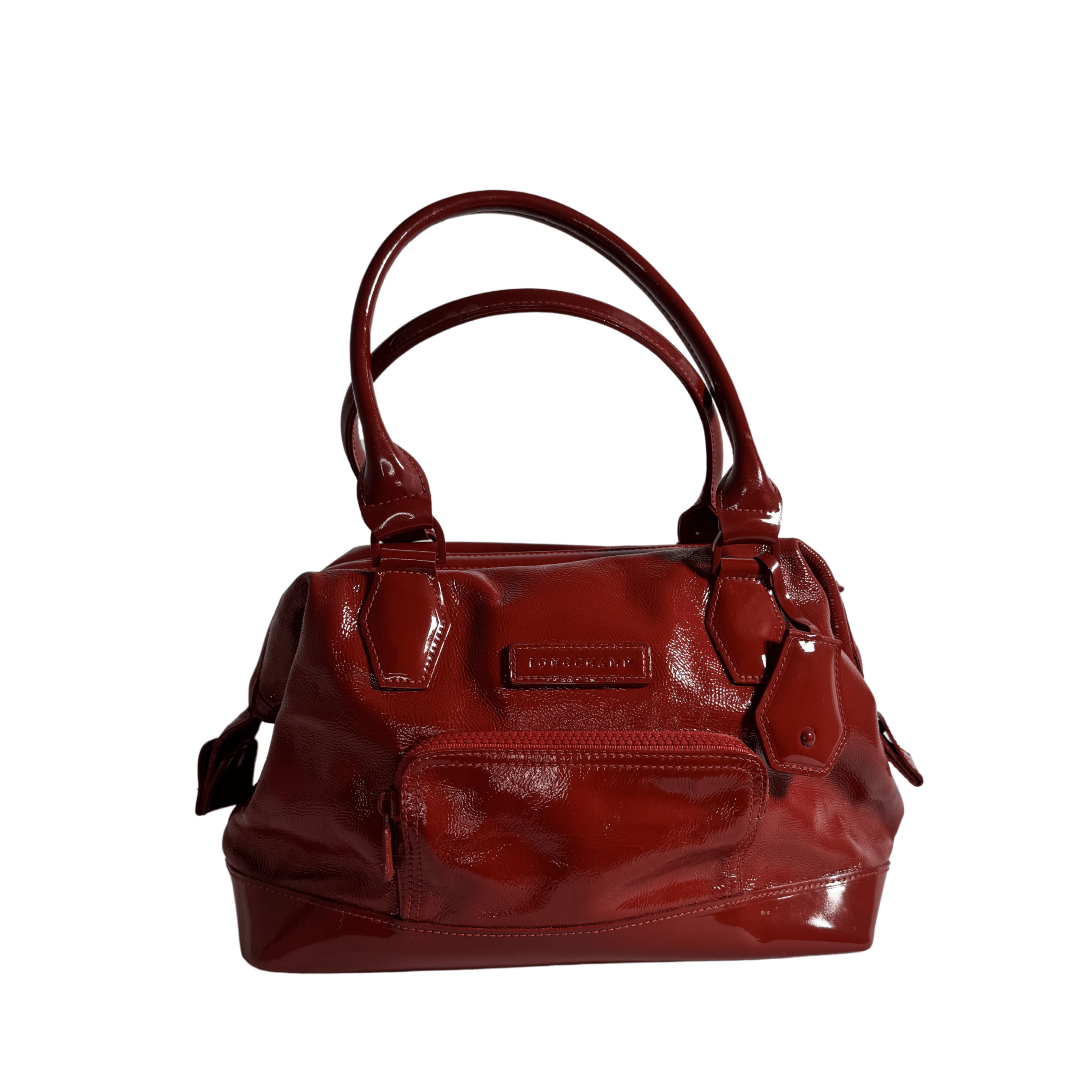 Sac à Main Longchamp Légende en Cuir Verni Rouge - La Belle Boutique
