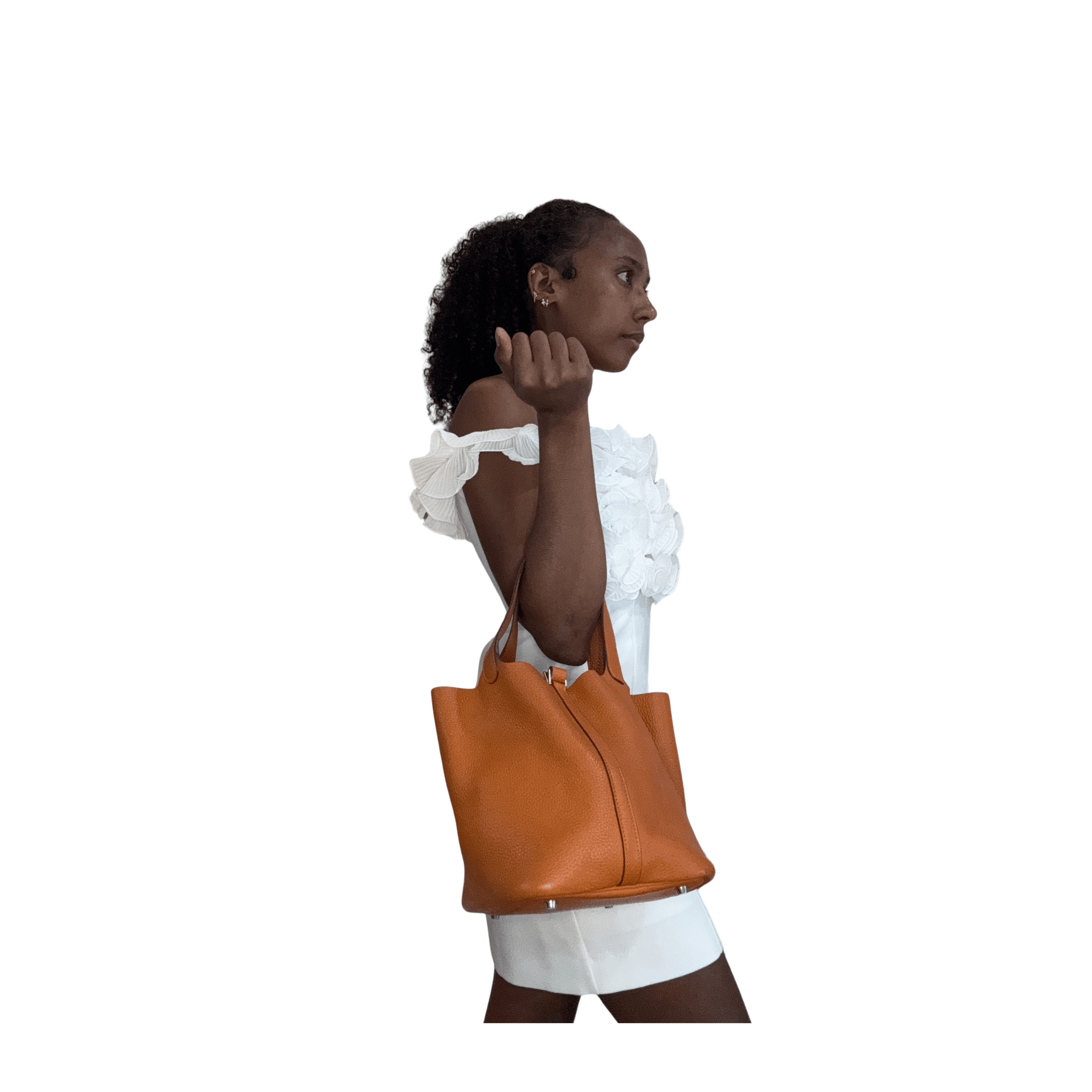 Sac Hermès Picotin 18 – Cuir taurillon Clémence orange - La Belle Boutique