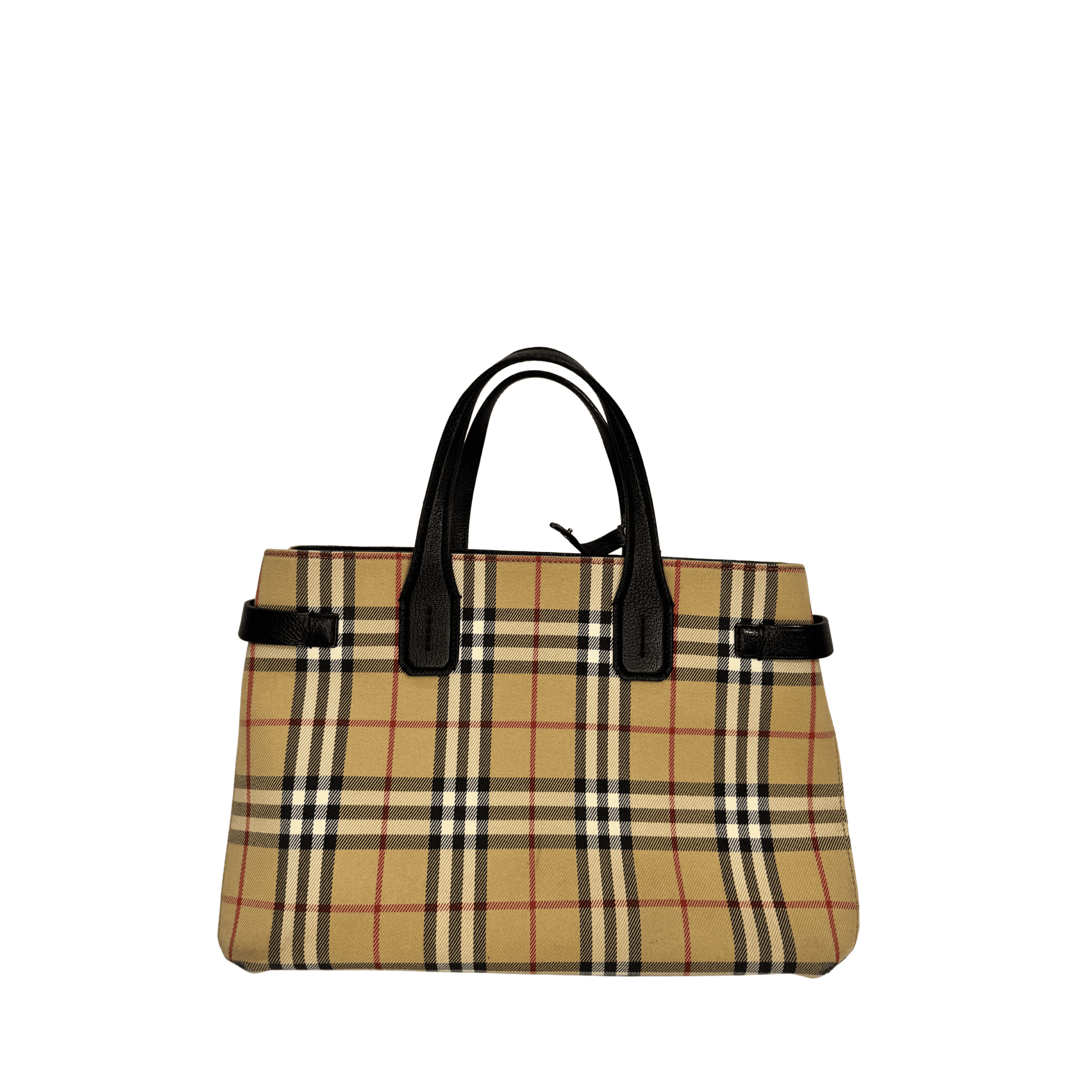 Sac à main Burberry – Toile Nova Check cuir beige - La Belle Boutique