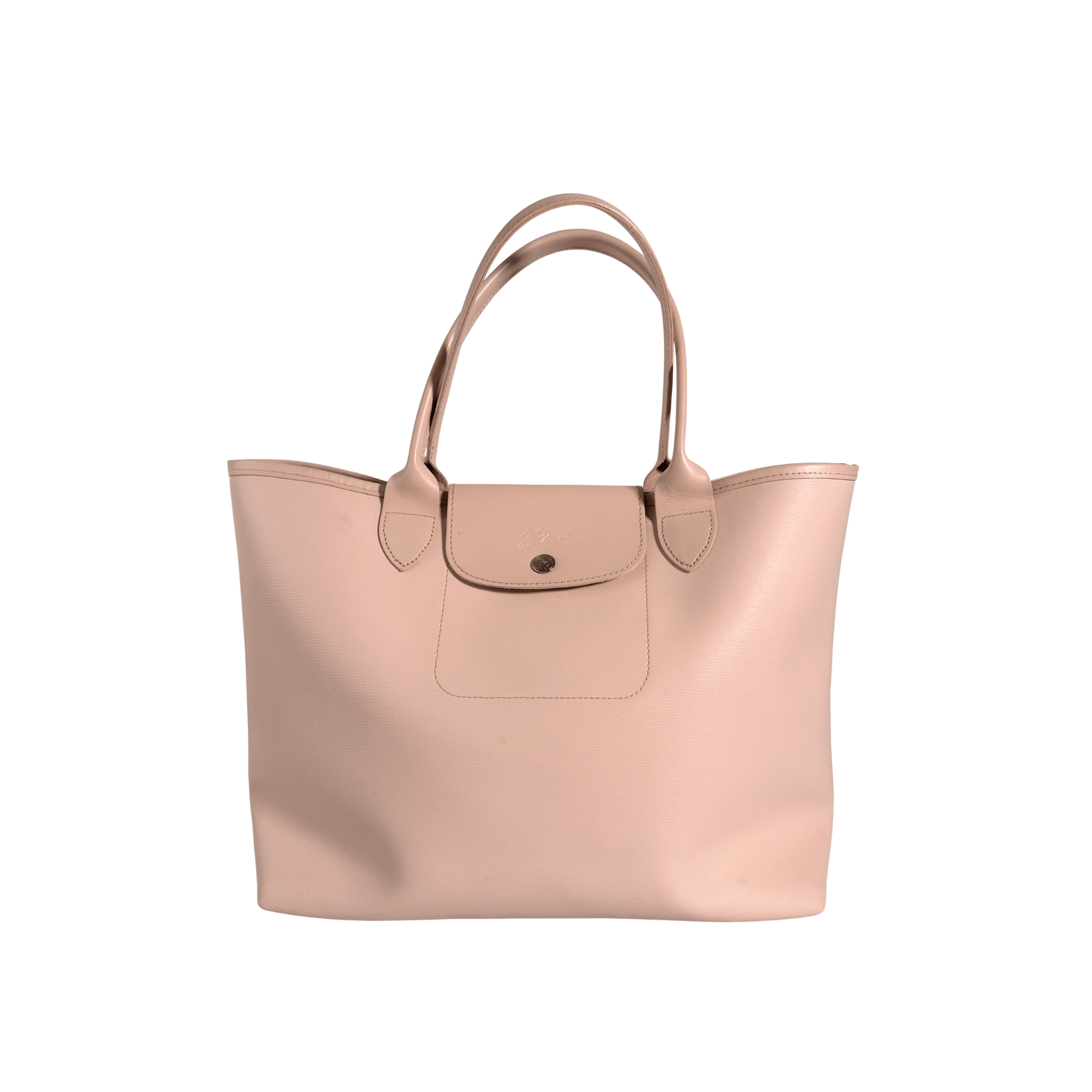 SAC CABAS LONGCHAMP LE PLIAGE CUIR - ROSE POUDRE
