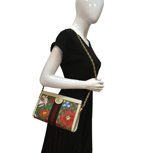 GUCCI - POCHETTE OPHIDIA GG FLORA - TOILE GG SUPREME IMPRIME FLORAL