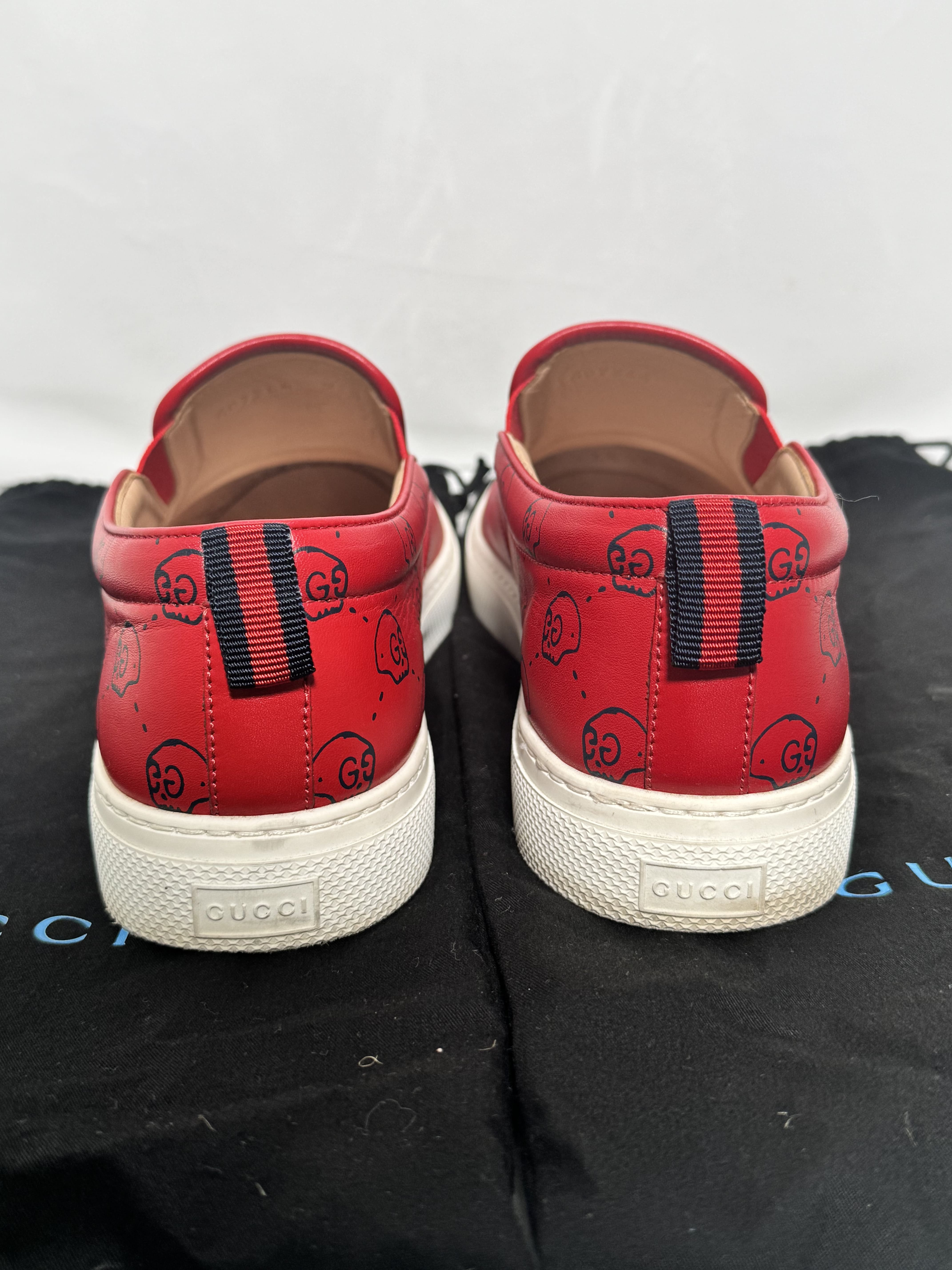 Sneakers Slip-On Gucci Ghost en cuir rouge