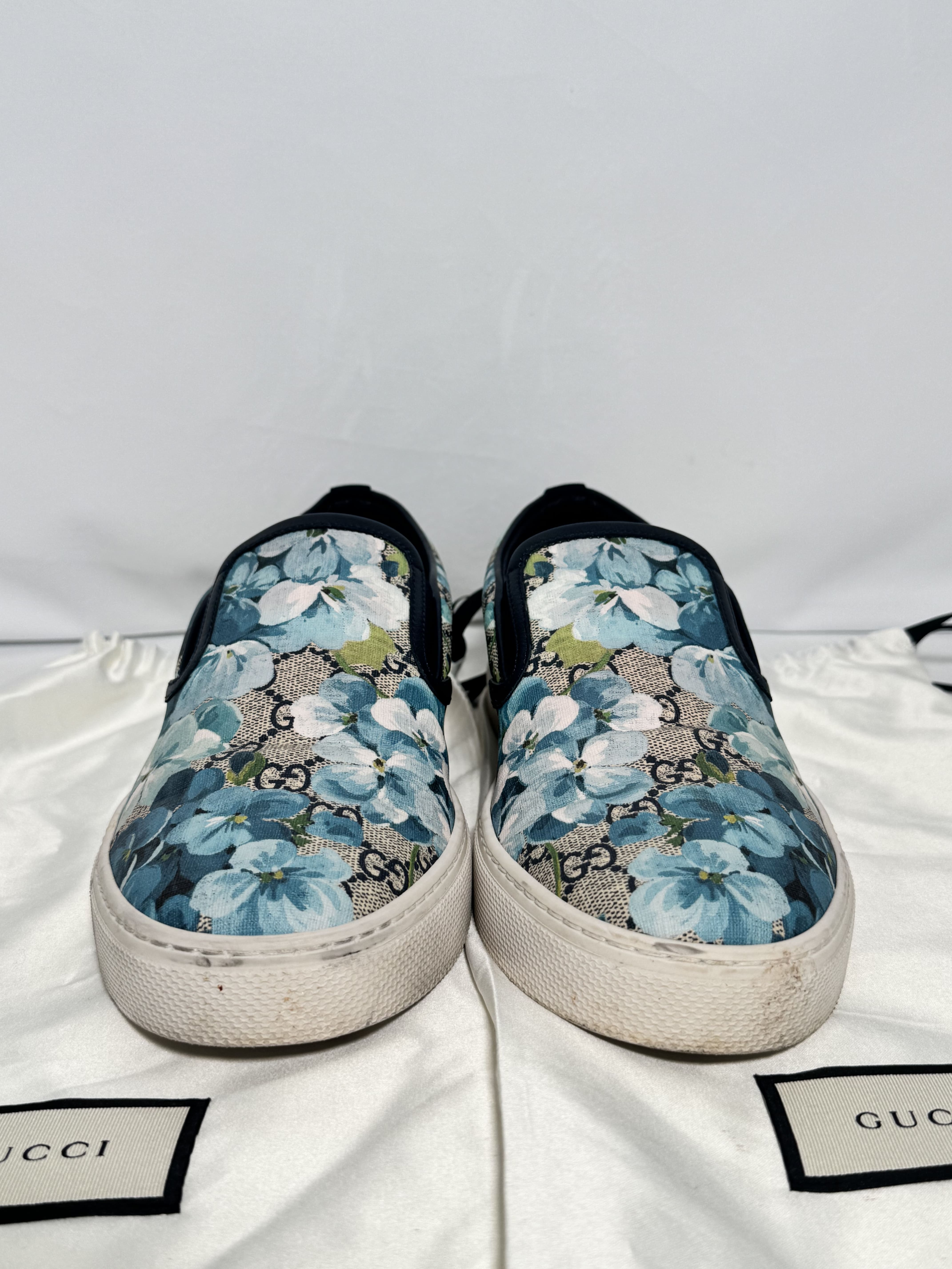 Sneakers Gucci GG Supreme Bloom Bleu – Slip-On Floral