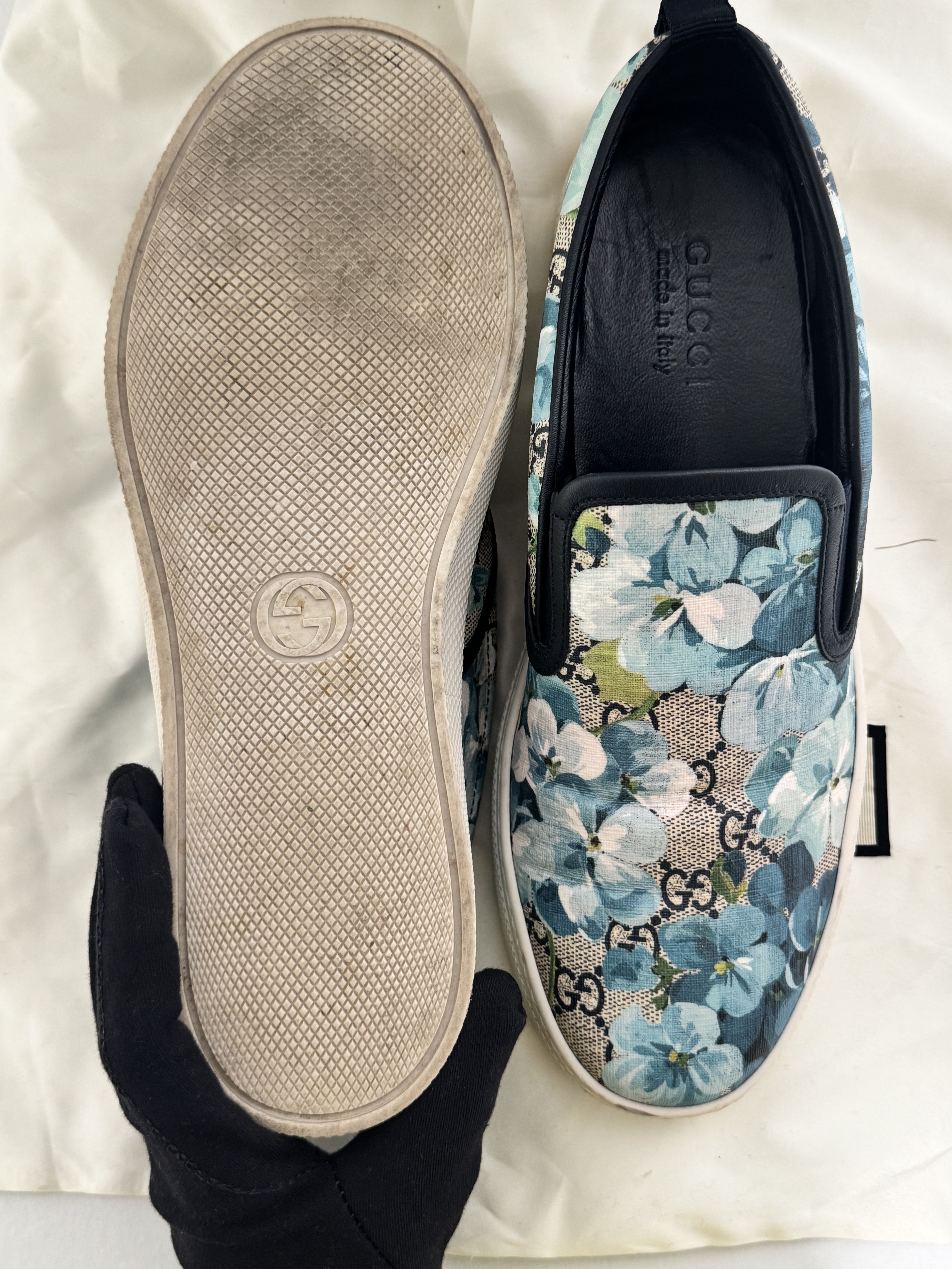 Sneakers Gucci GG Supreme Bloom Bleu – Slip-On Floral