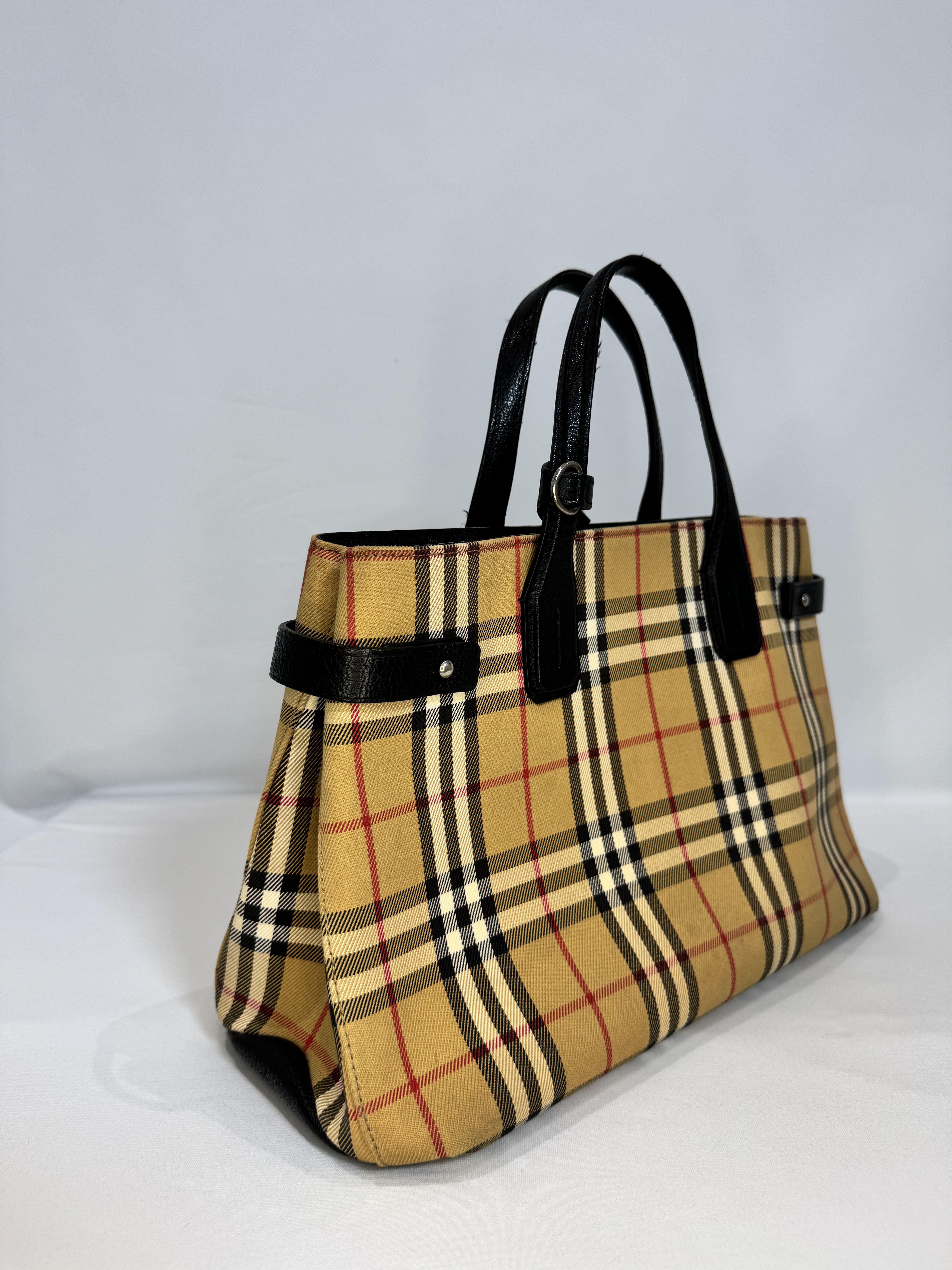 Sac à main Burberry – Toile Nova Check cuir beige