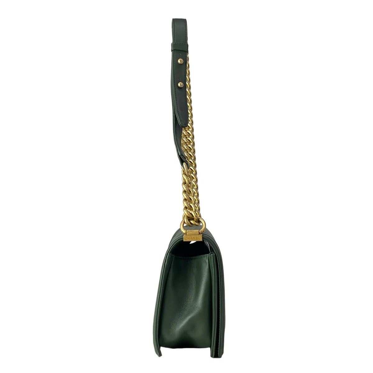 CHANEL - BOY MEDIUM - CUIR AGNEAU MATELASSÉ VERT SAPIN