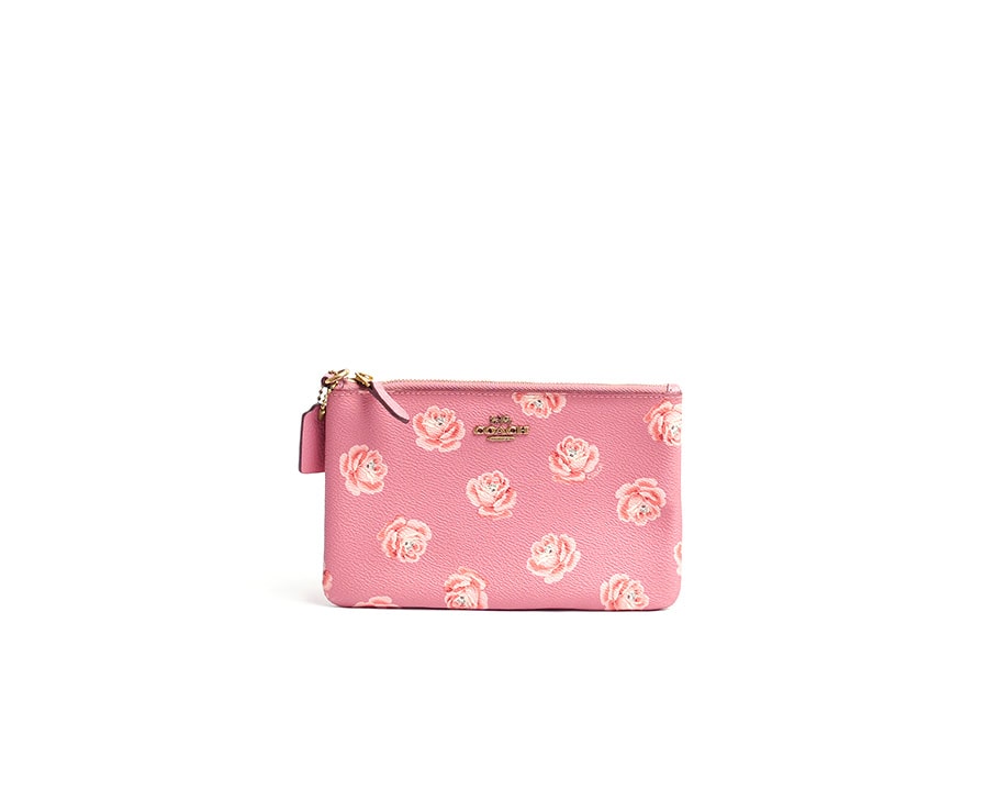 Pochette fleurie cuir Coach