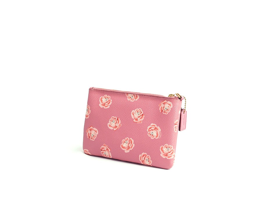 Pochette fleurie cuir Coach