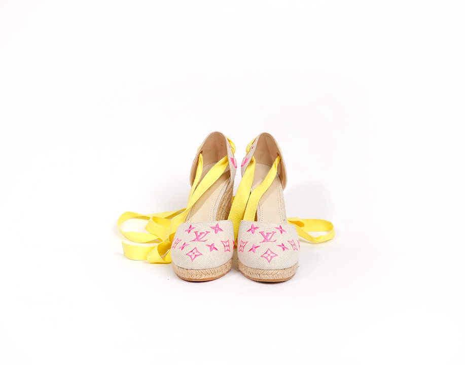 Espadrilles à talons Rose Pop Louis Vuitton