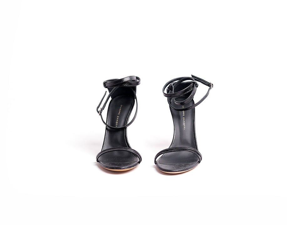Nu-pieds Catia cuir noir Giuseppe Zanotti