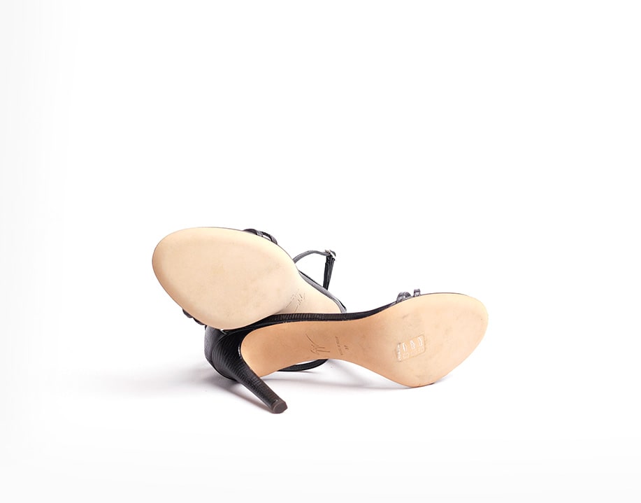Nu-pieds Catia cuir noir Giuseppe Zanotti