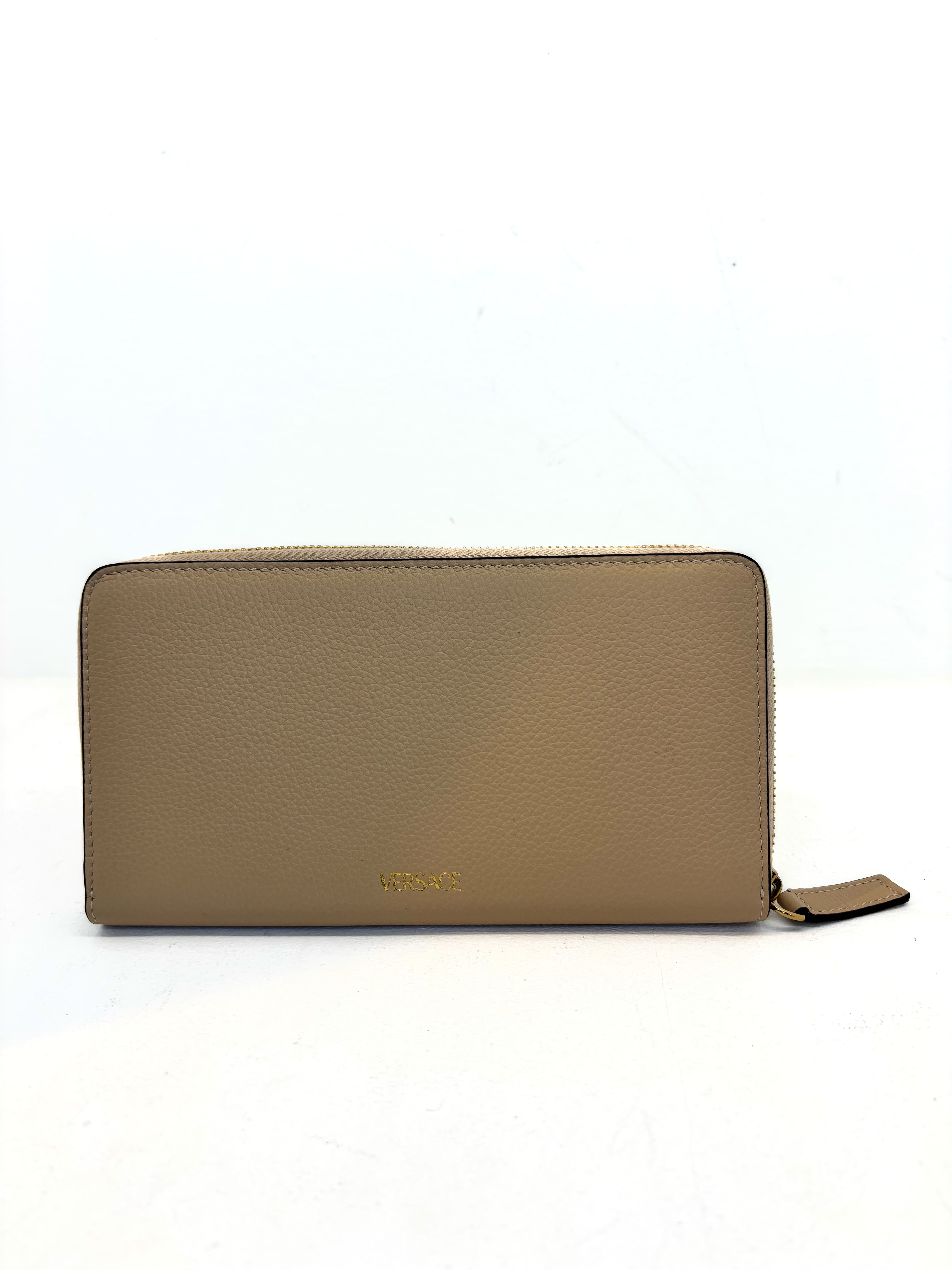 Portefeuille Versace Virtus cuir beige
