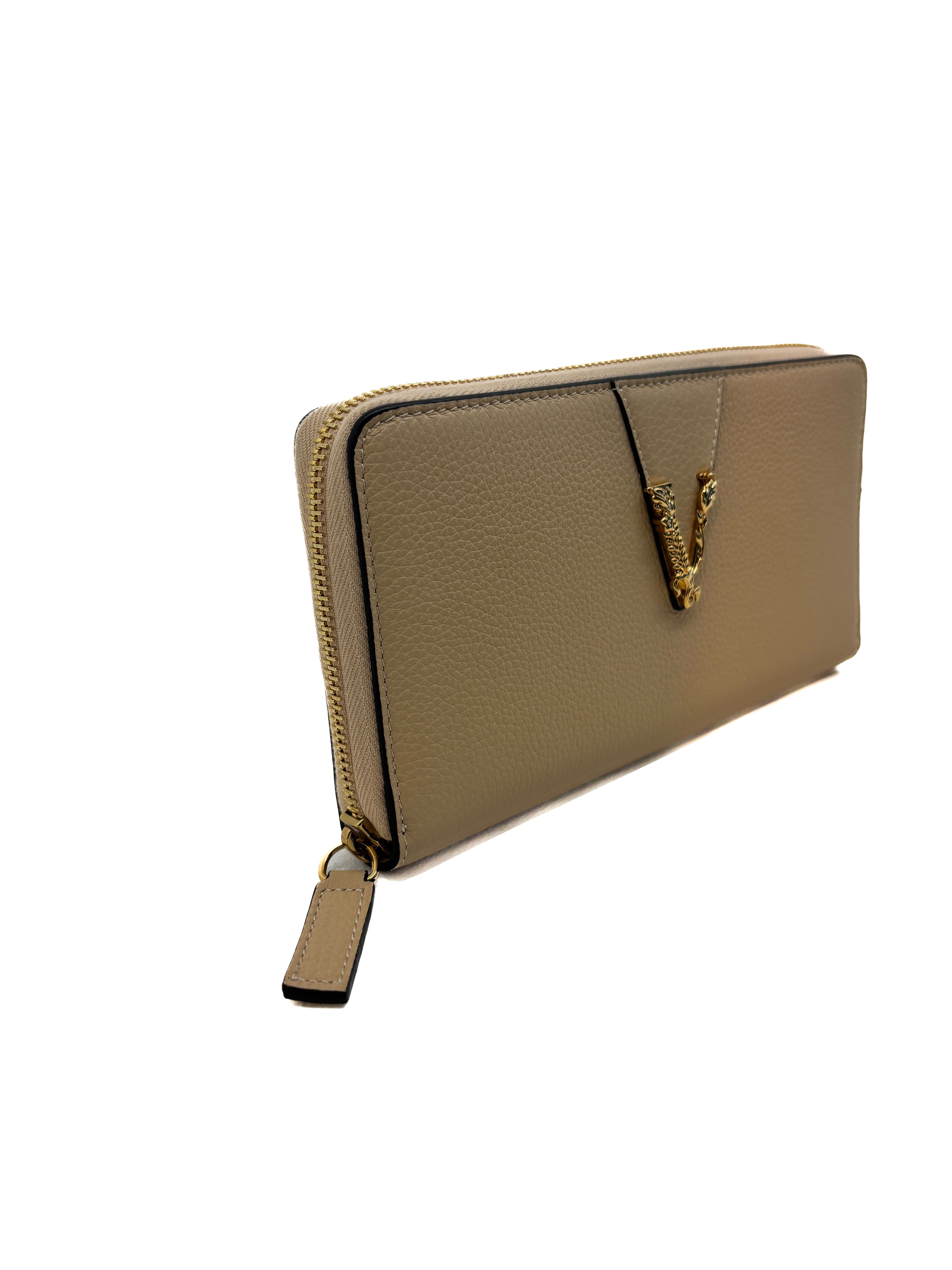 Portefeuille Versace Virtus cuir beige