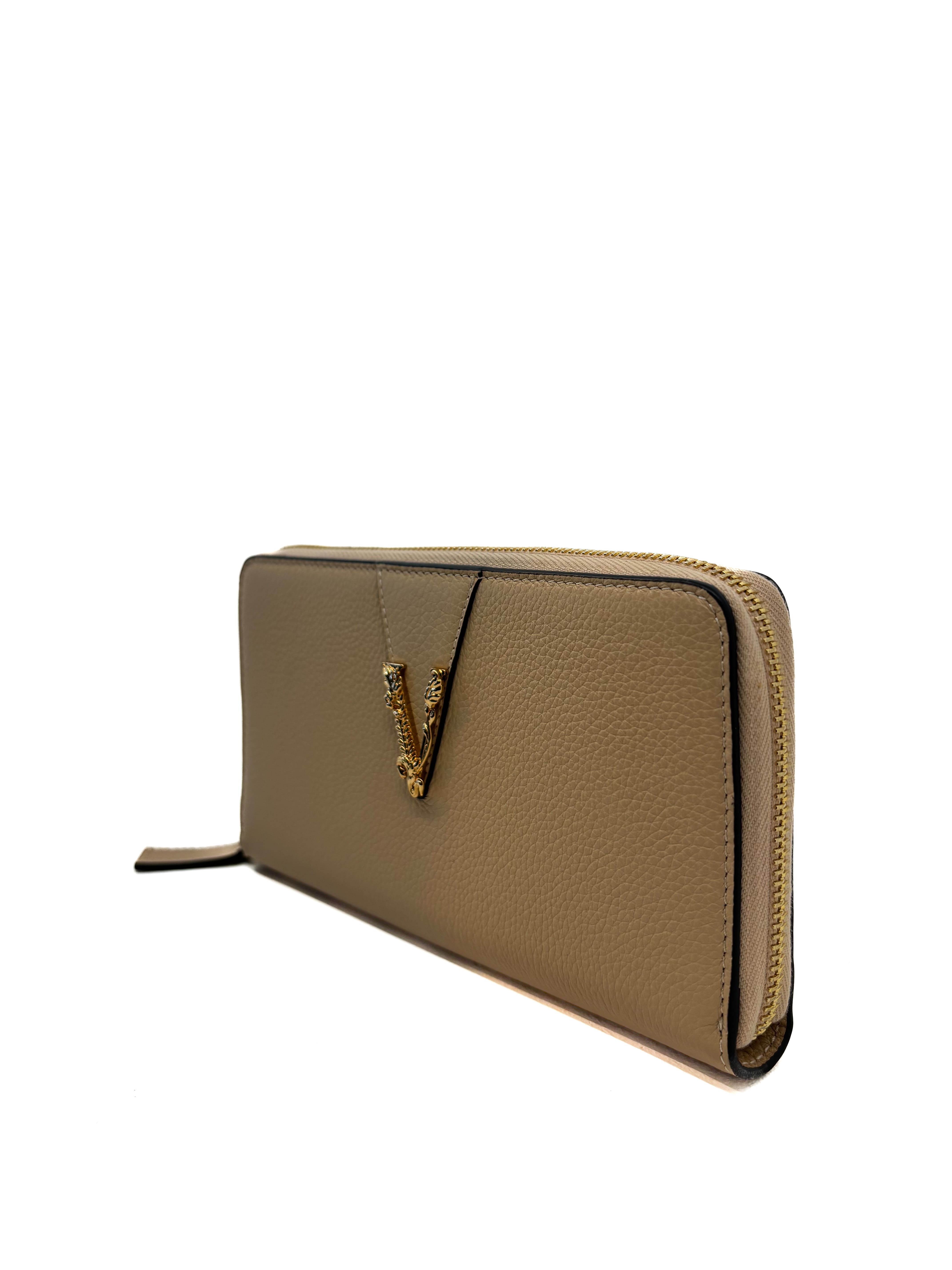Portefeuille Versace Virtus cuir beige