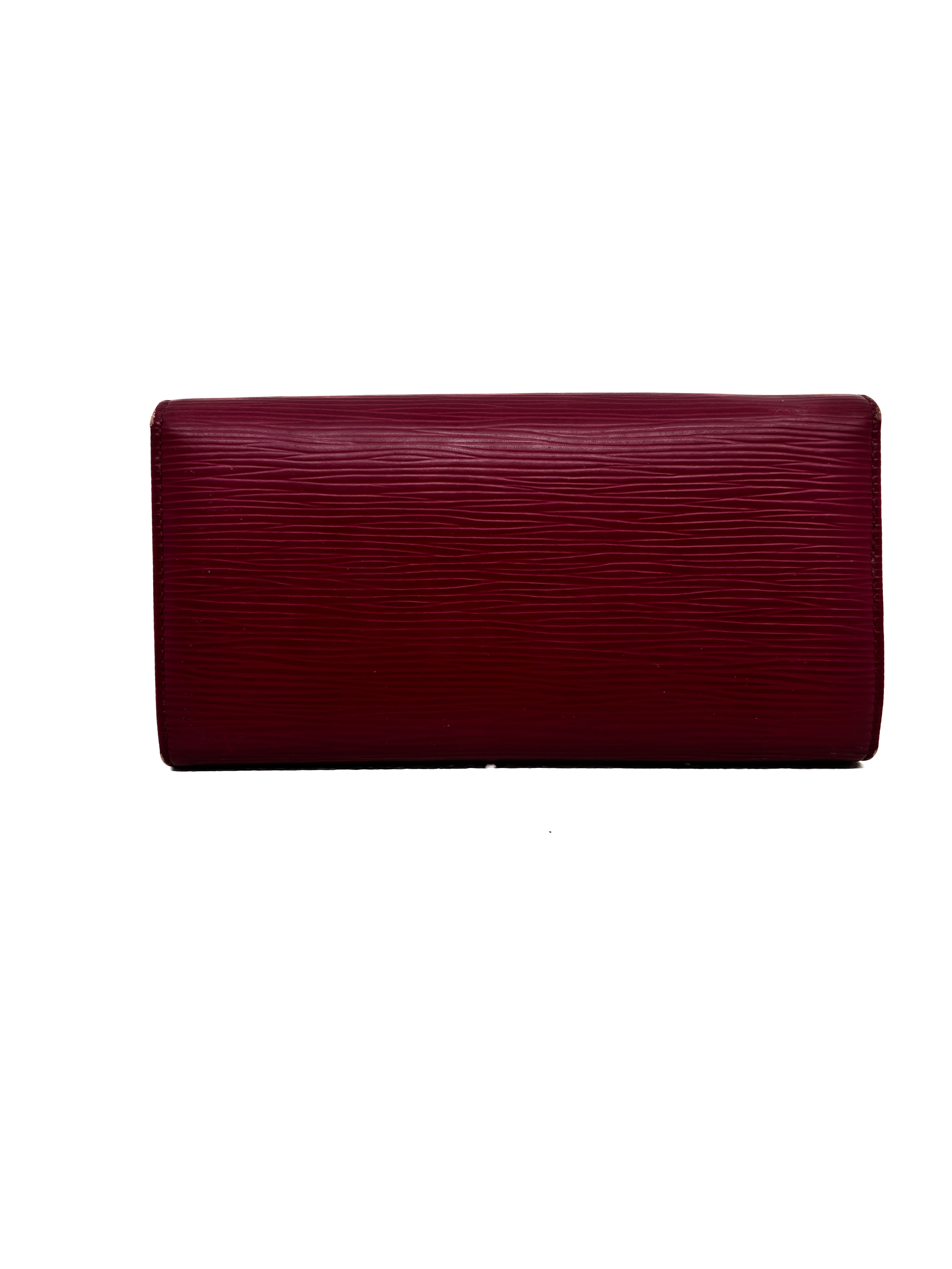 Portefeuille Sarah en cuir épi fushia Louis Vuitton