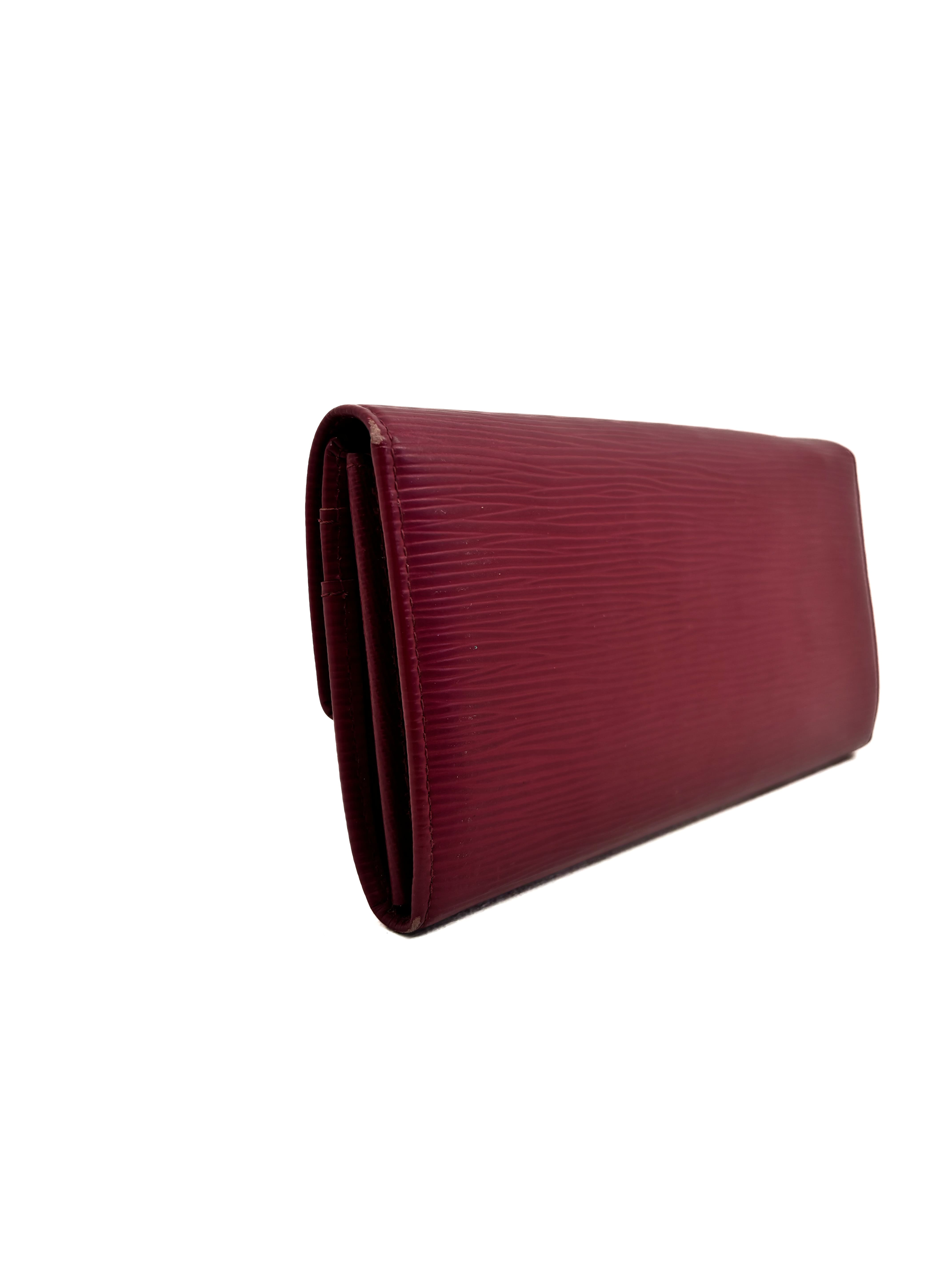 Portefeuille Sarah en cuir épi fushia Louis Vuitton