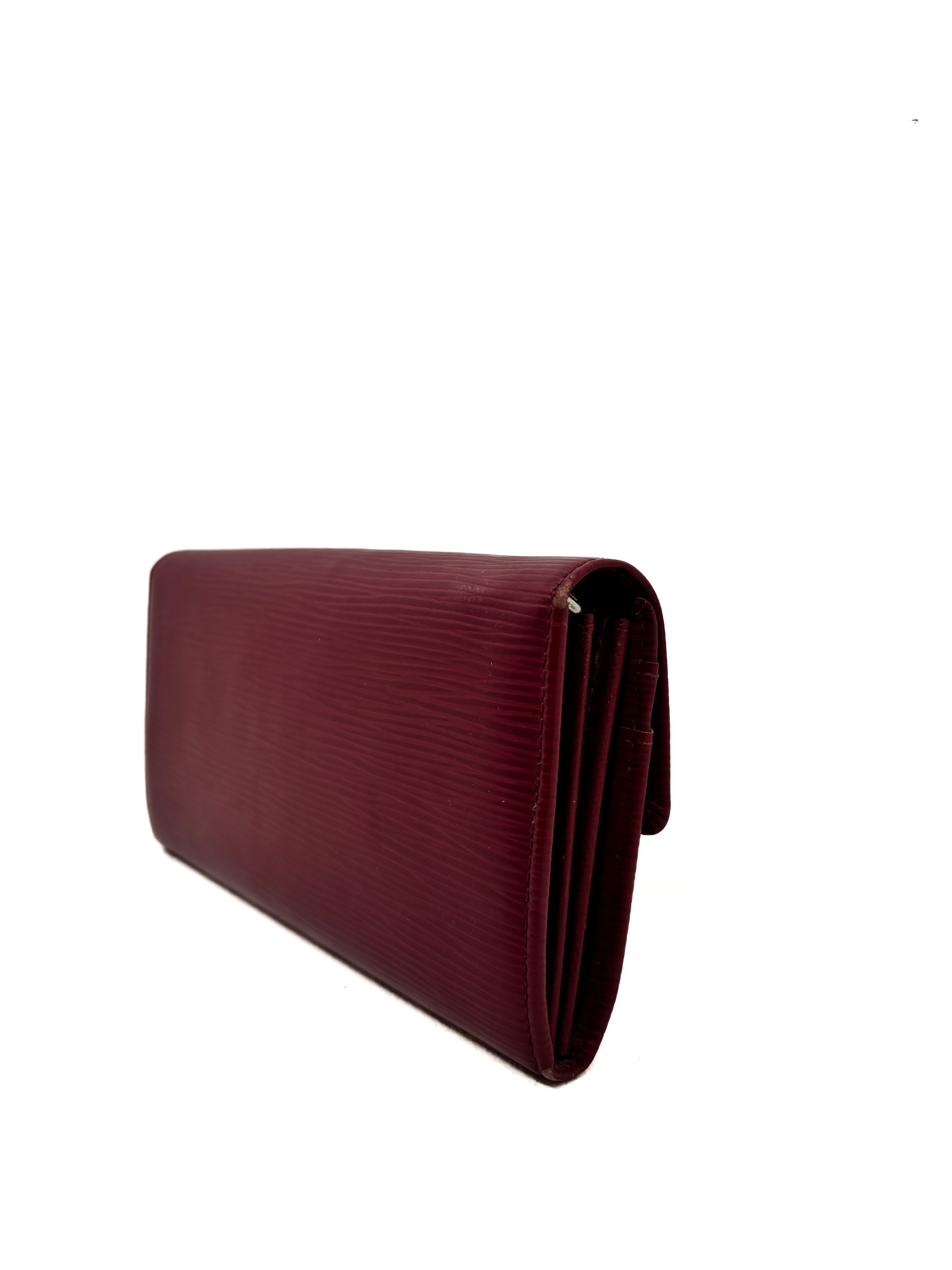 Portefeuille Sarah en cuir épi fushia Louis Vuitton